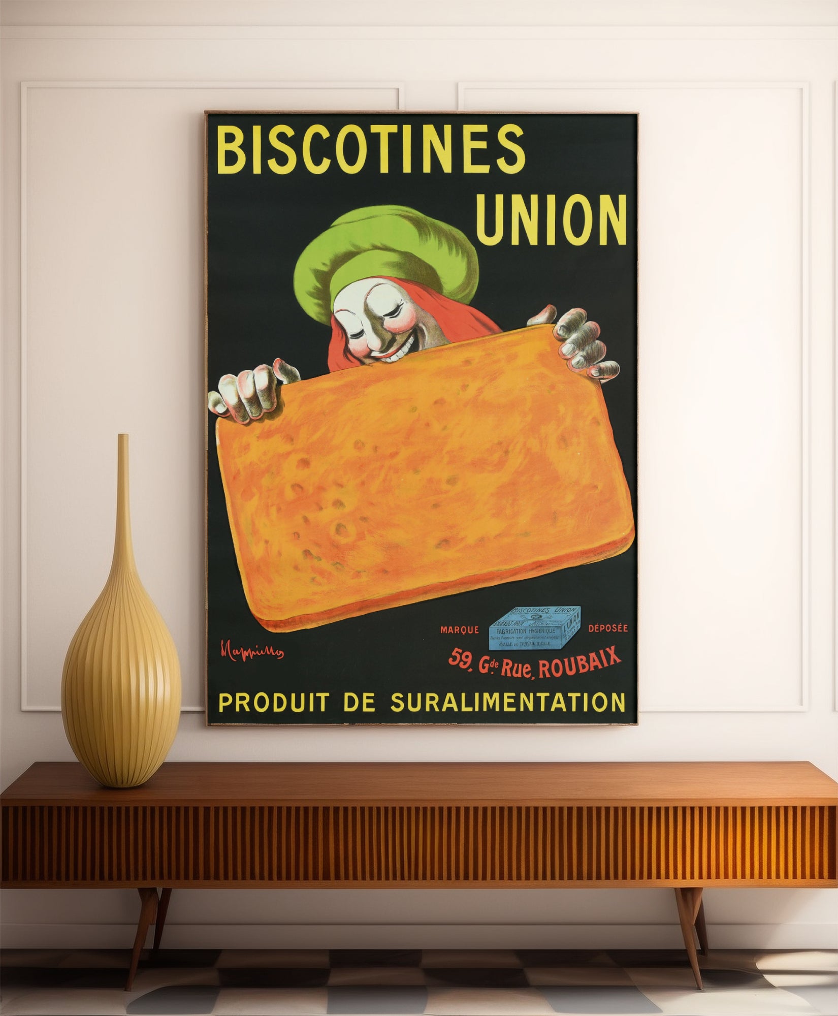 Affiche cuisine vintage "Biscotines Union" - Leonetto Cappiello - Haute Définition - papier mat 230gr/m²