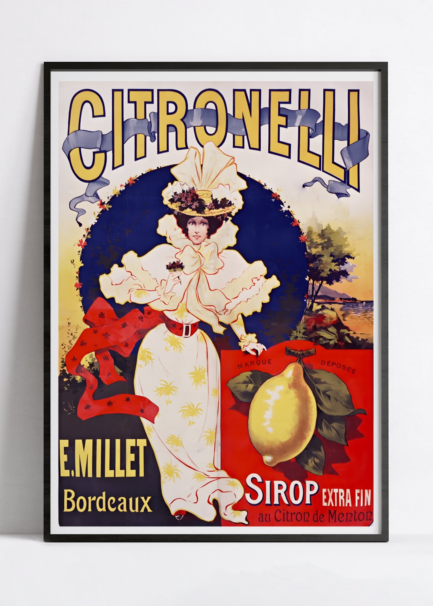 Affiche cuisine vintage "Sirop Citronelli" - Eugène Ogé - Haute Définition - papier mat 230gr/m²