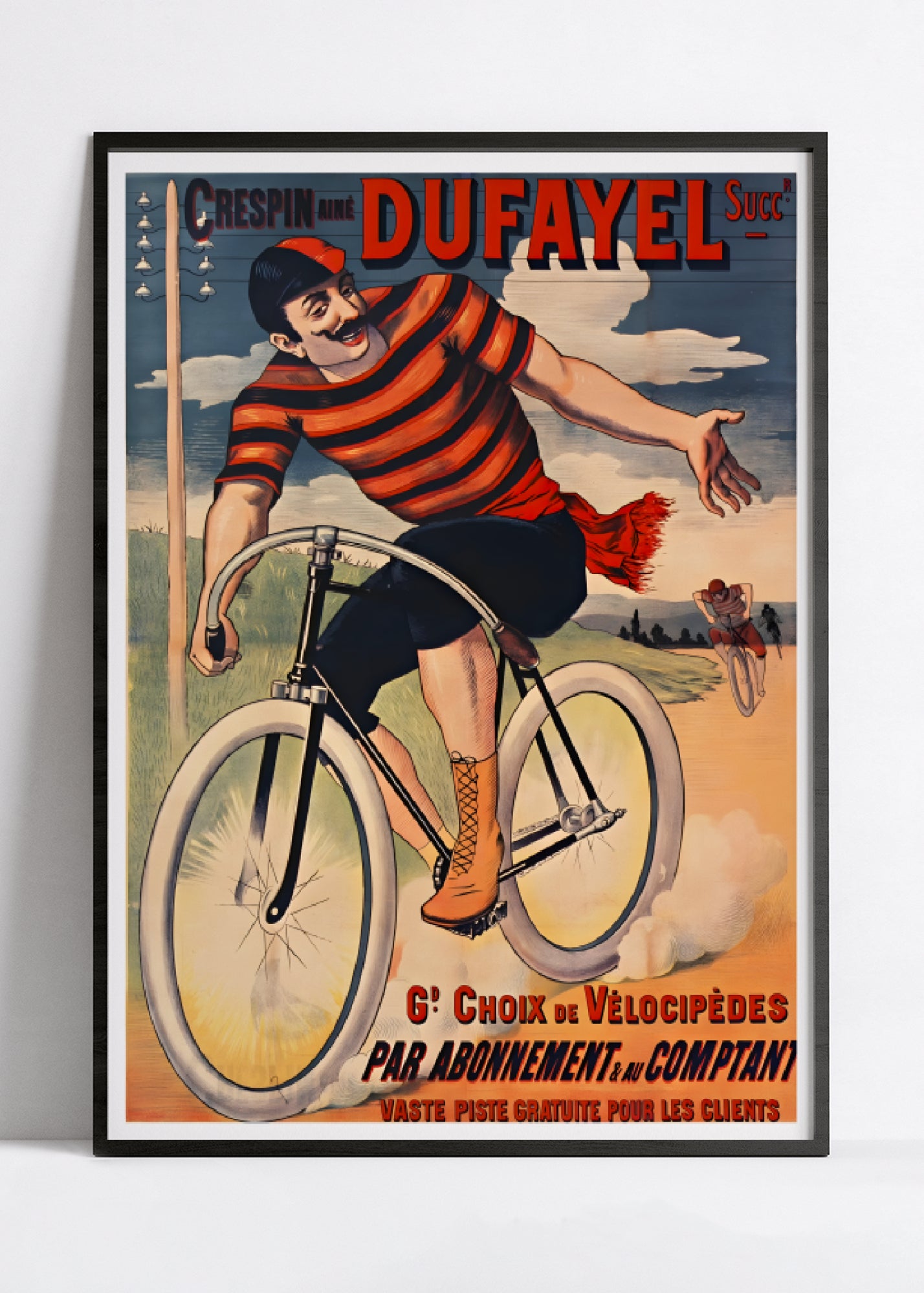 Affiche velo vintage "Cycles Crespin Dufayel" - Haute Définition - papier mat 230gr/m²
