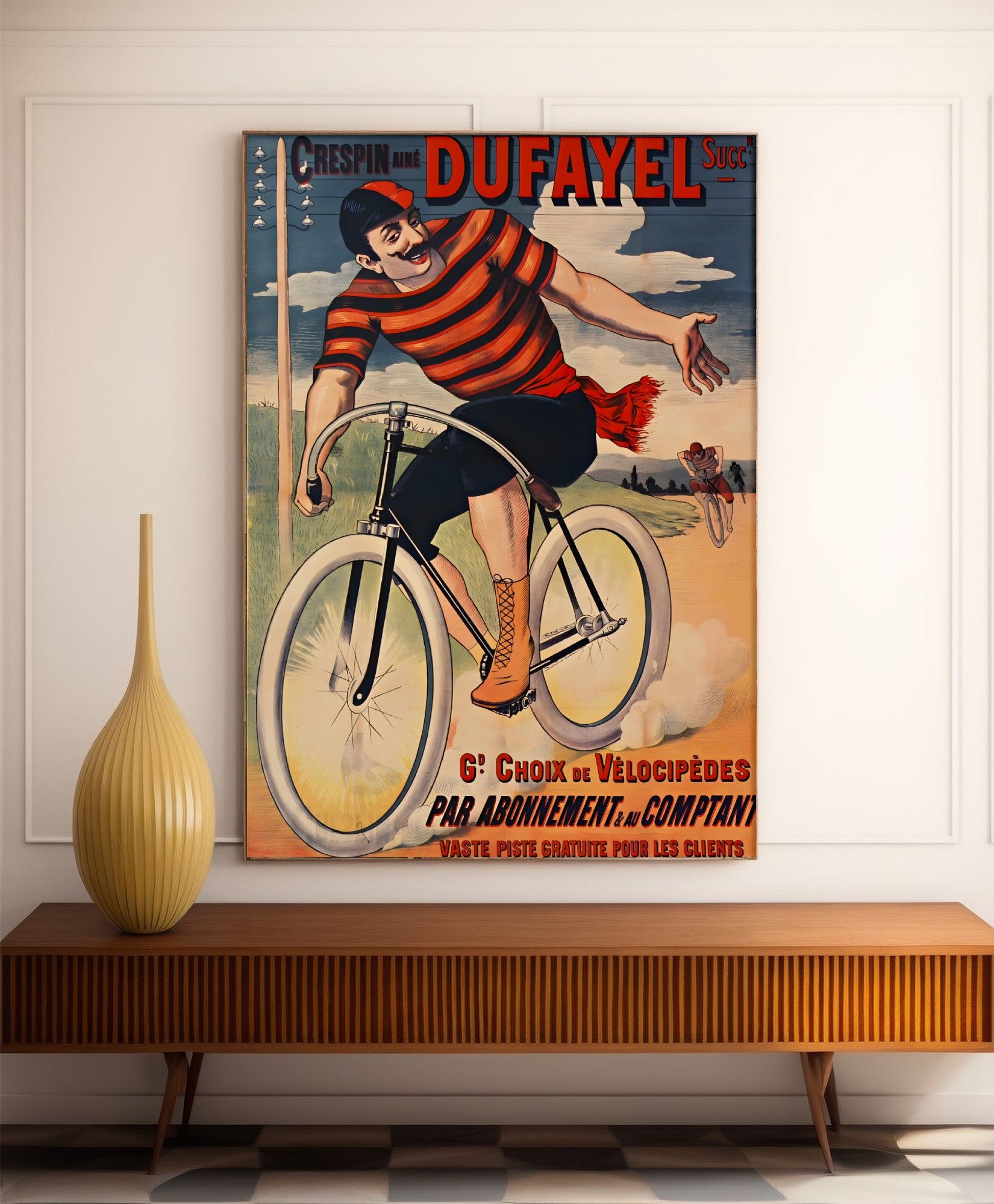 Affiche velo vintage "Cycles Crespin Dufayel" - Haute Définition - papier mat 230gr/m²