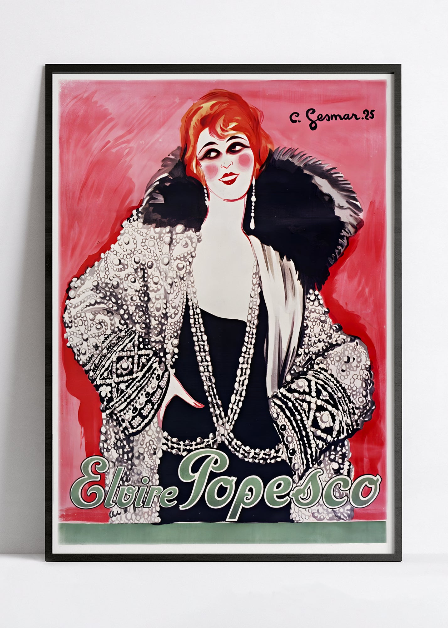 Affiche cabaret vintage "Elvire Popesco" - Charles Gesmar - Haute Définition - papier mat 230gr/m²