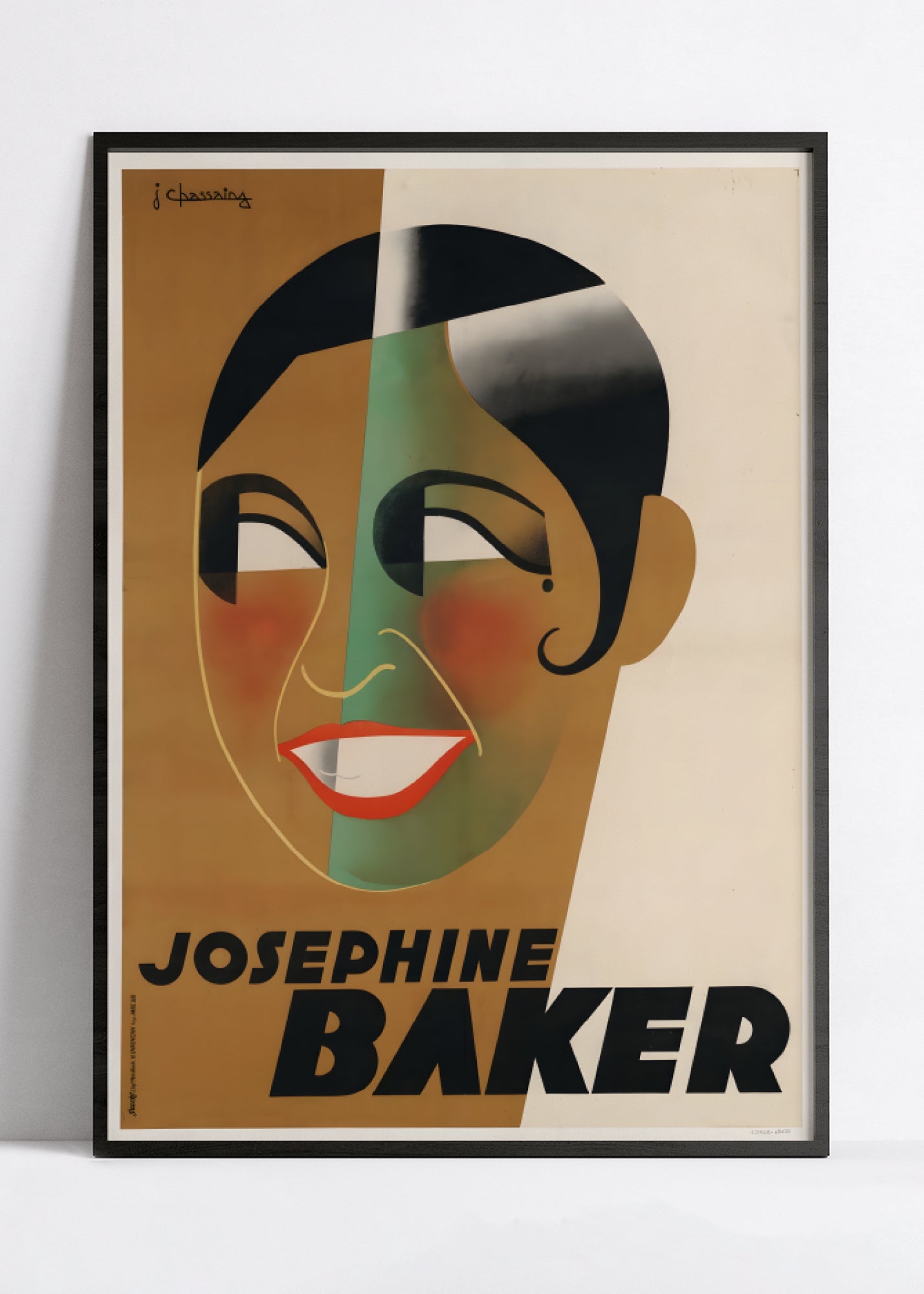 Affiche cabaret vintage " josephine Baker" - Jean Chassaing - Haute Définition - papier mat 230gr/m²