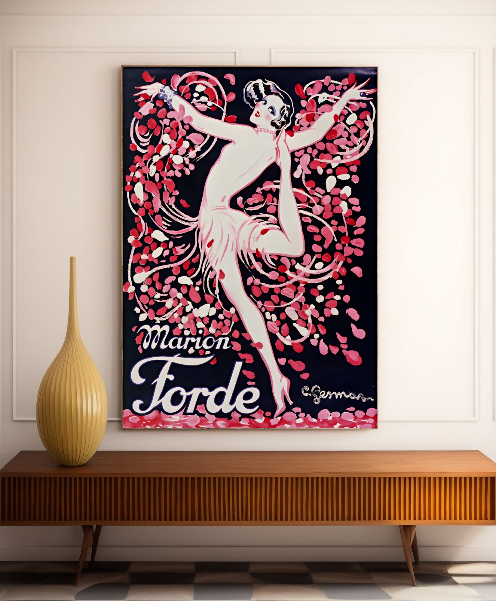 Affiche cabaret vintage "Marion Forde" - Charles Gesmar - Haute Définition - papier mat 230gr/m²