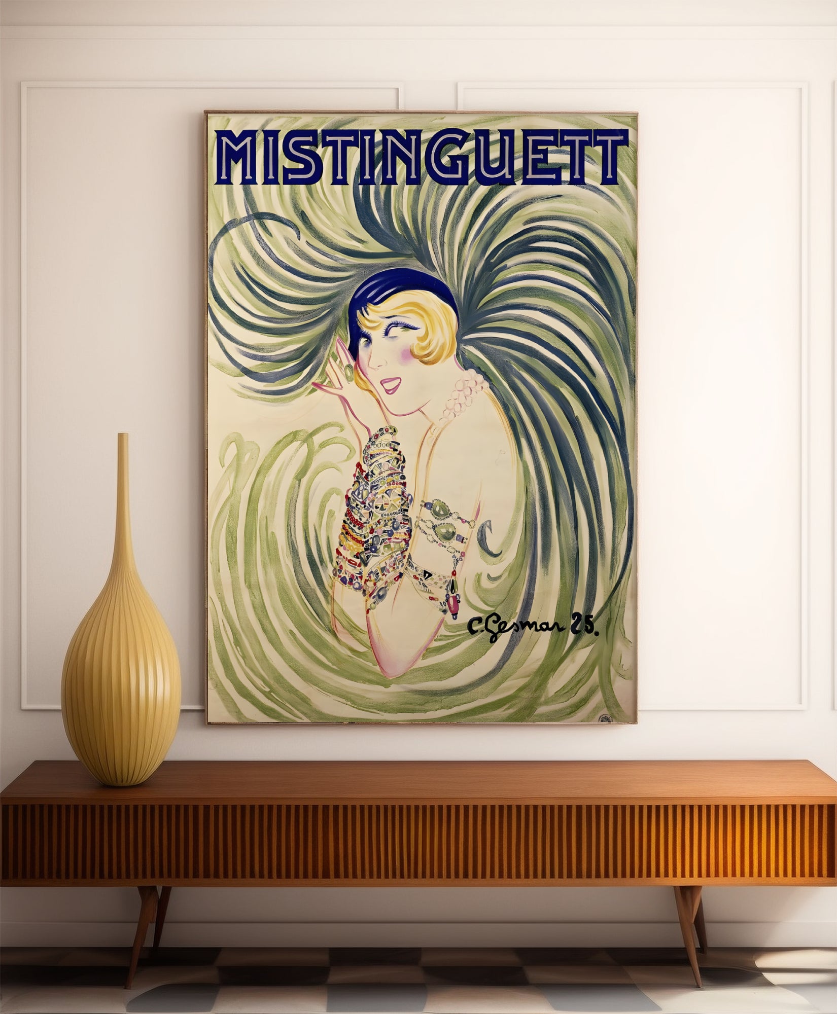 Affiche cabaret vintage "Mistinguett" - Charles Gesmar - Haute Définition - papier mat 230gr/m²