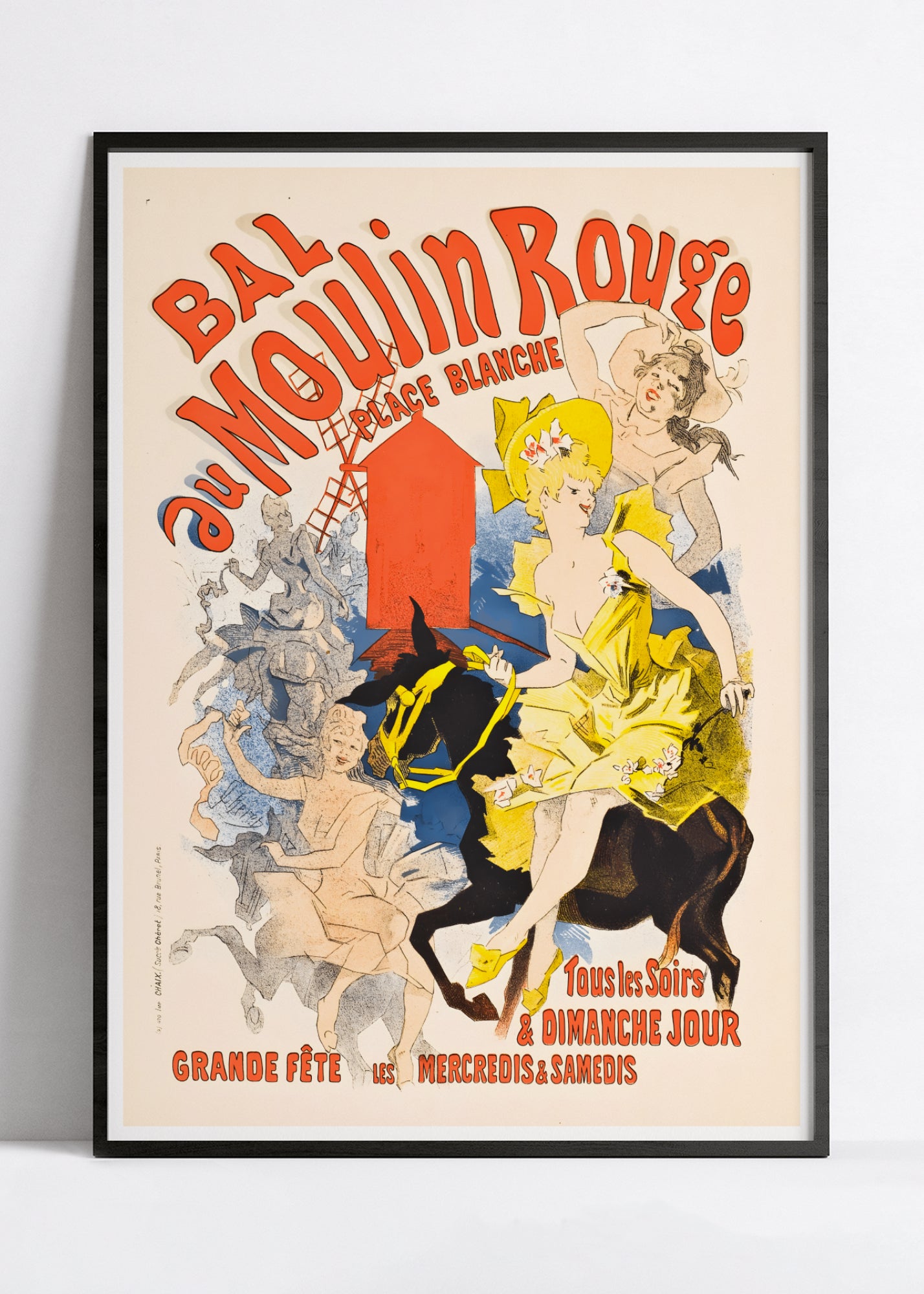 Affiche cabaret vintage "Bal au Moulin Rouge" - Jules Cheret - Haute Définition - papier mat 230gr/m²