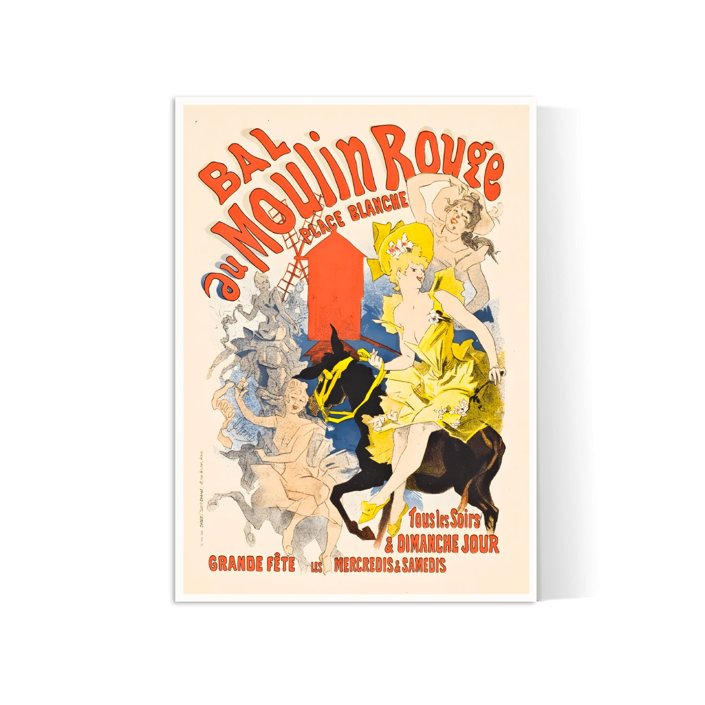Affiche cabaret vintage "Bal au Moulin Rouge" - Jules Cheret - Haute Définition - papier mat 230gr/m²