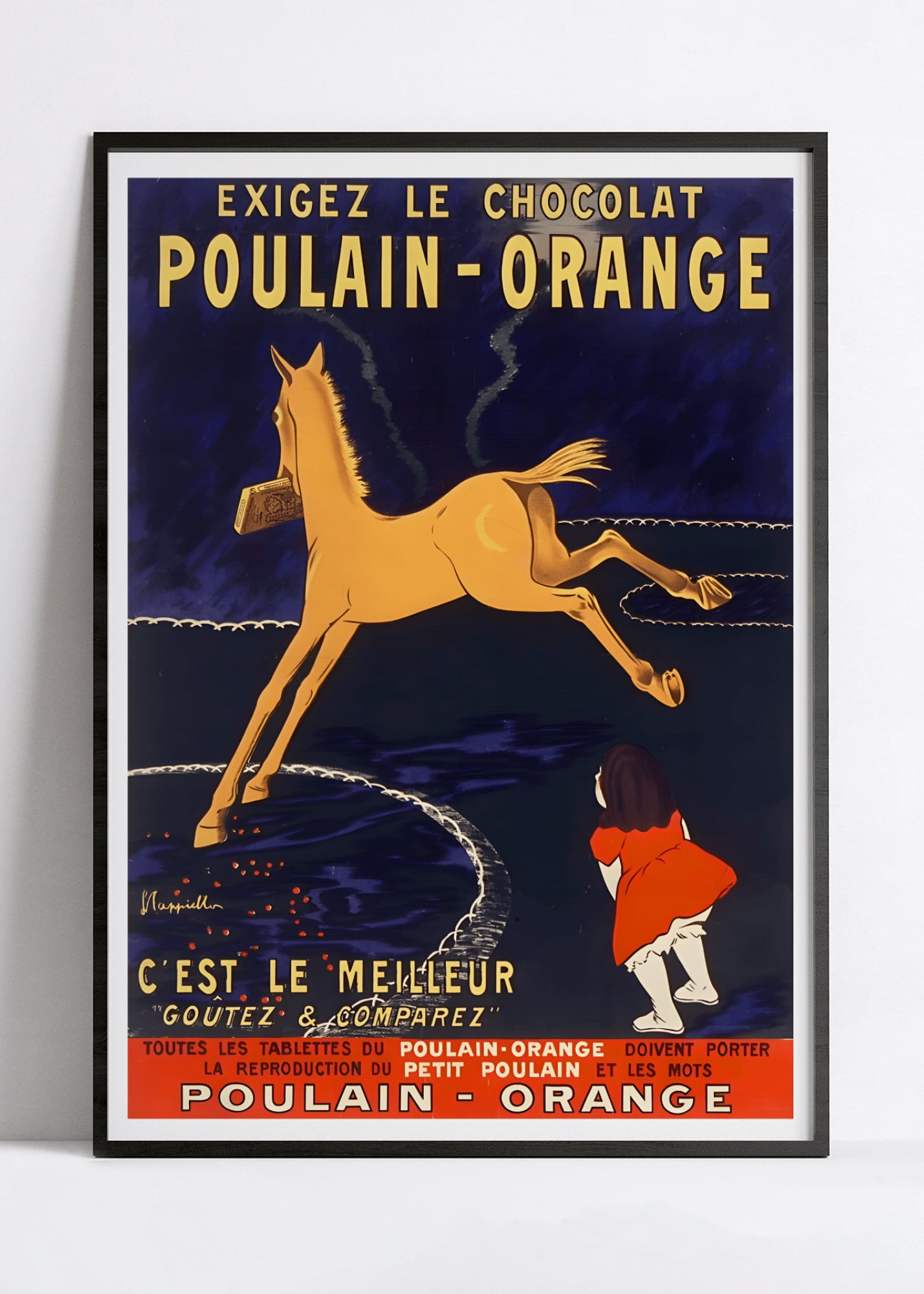 Affiche cuisine vintage "Poulain Orange" - Leonetto Cappiello - Haute Définition - papier mat 230gr/m²