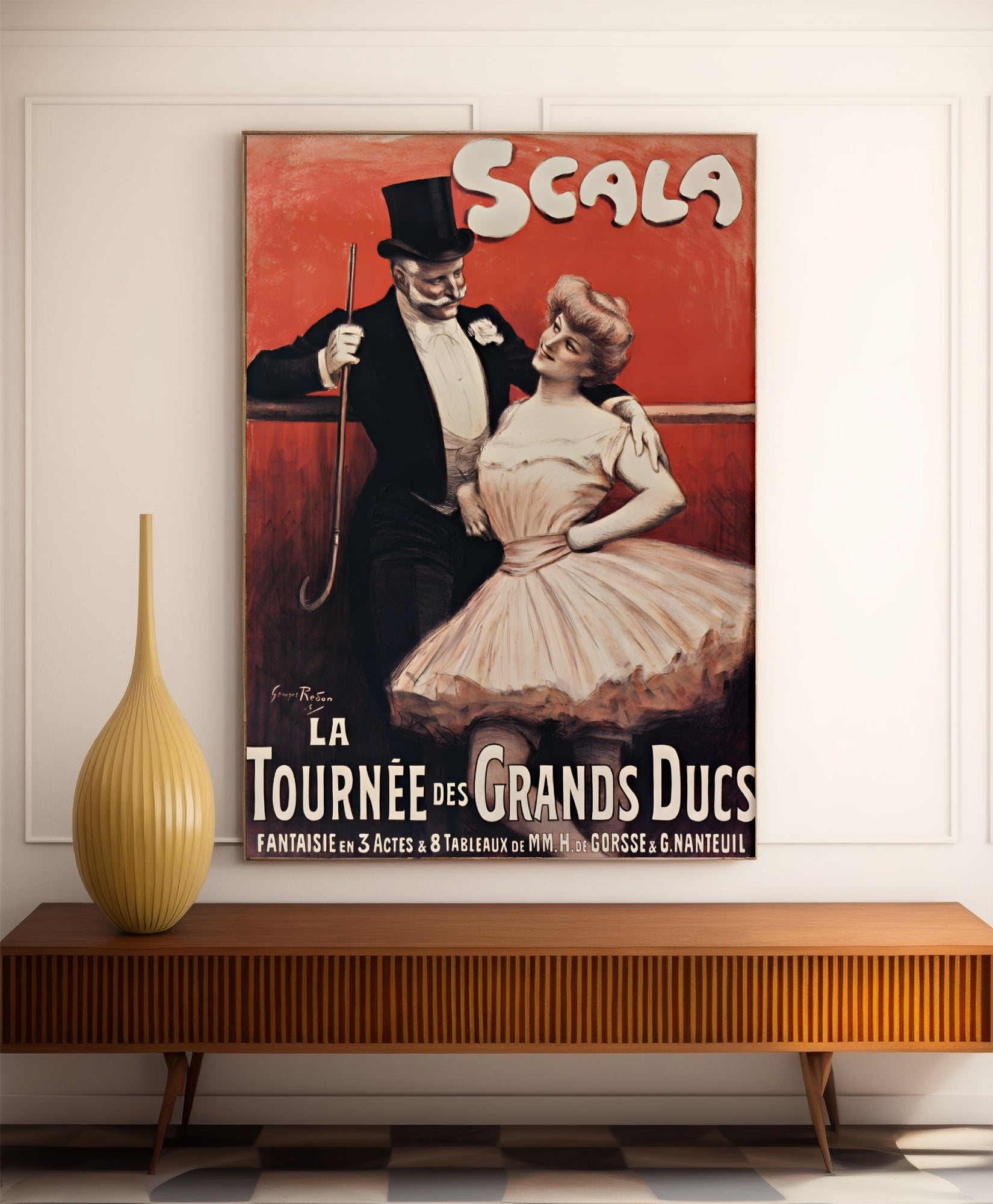 Vintage-Kabarettplakat „Scala – Die Tour der Großherzöge“ – Georges Redon – High Definition – mattes Papier 230 g/m²
