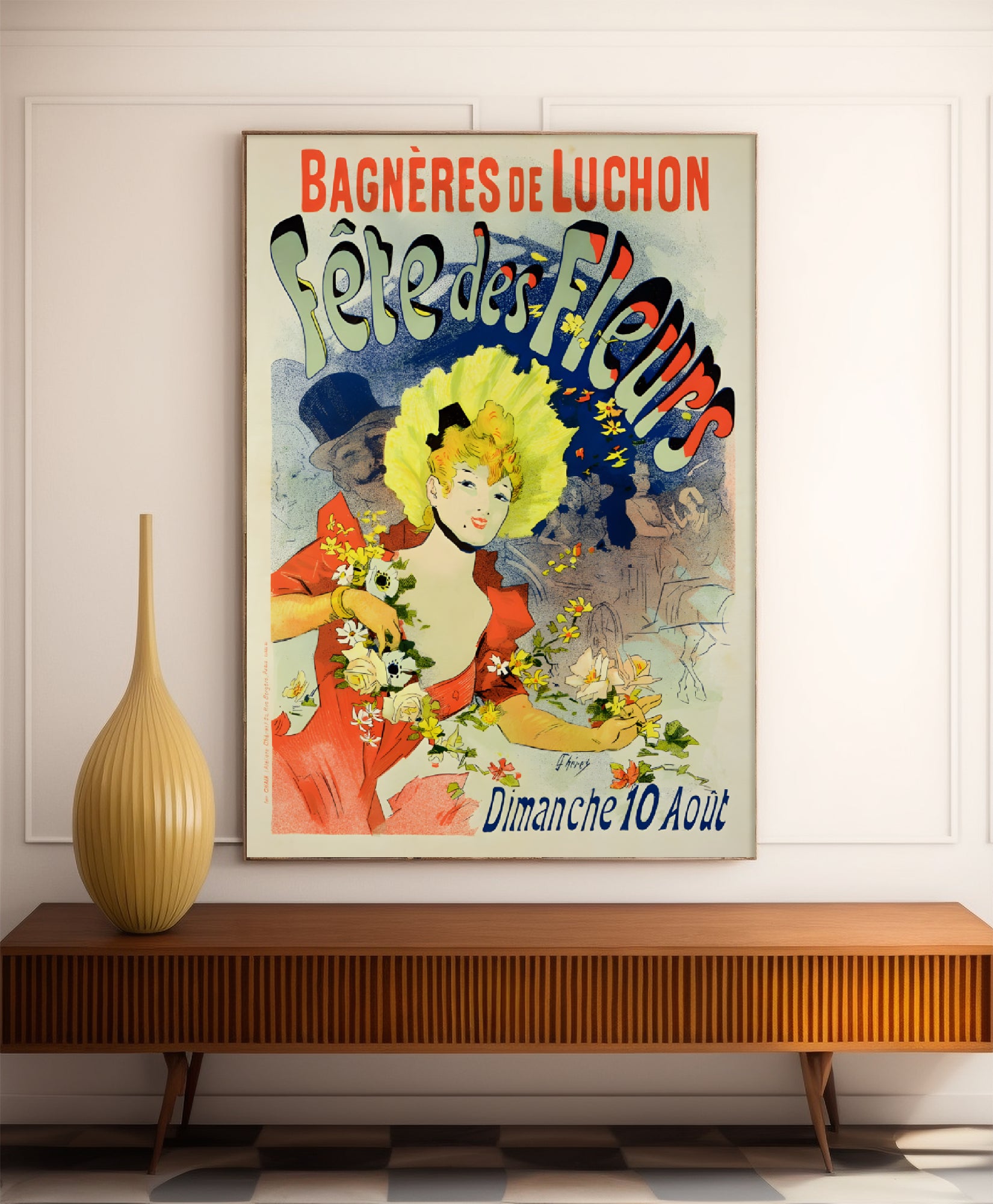 Affiche cabaret vintage "Fête des fleurs" - Jules Cheret - Haute Définition - papier mat 230gr/m²