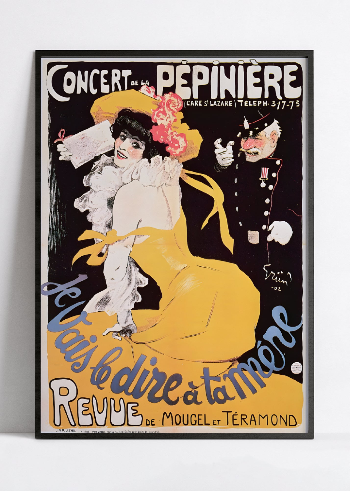 Affiche cabaret vintage "Concert de la pépinière" - Grün- Haute Définition - papier mat 230gr/m²