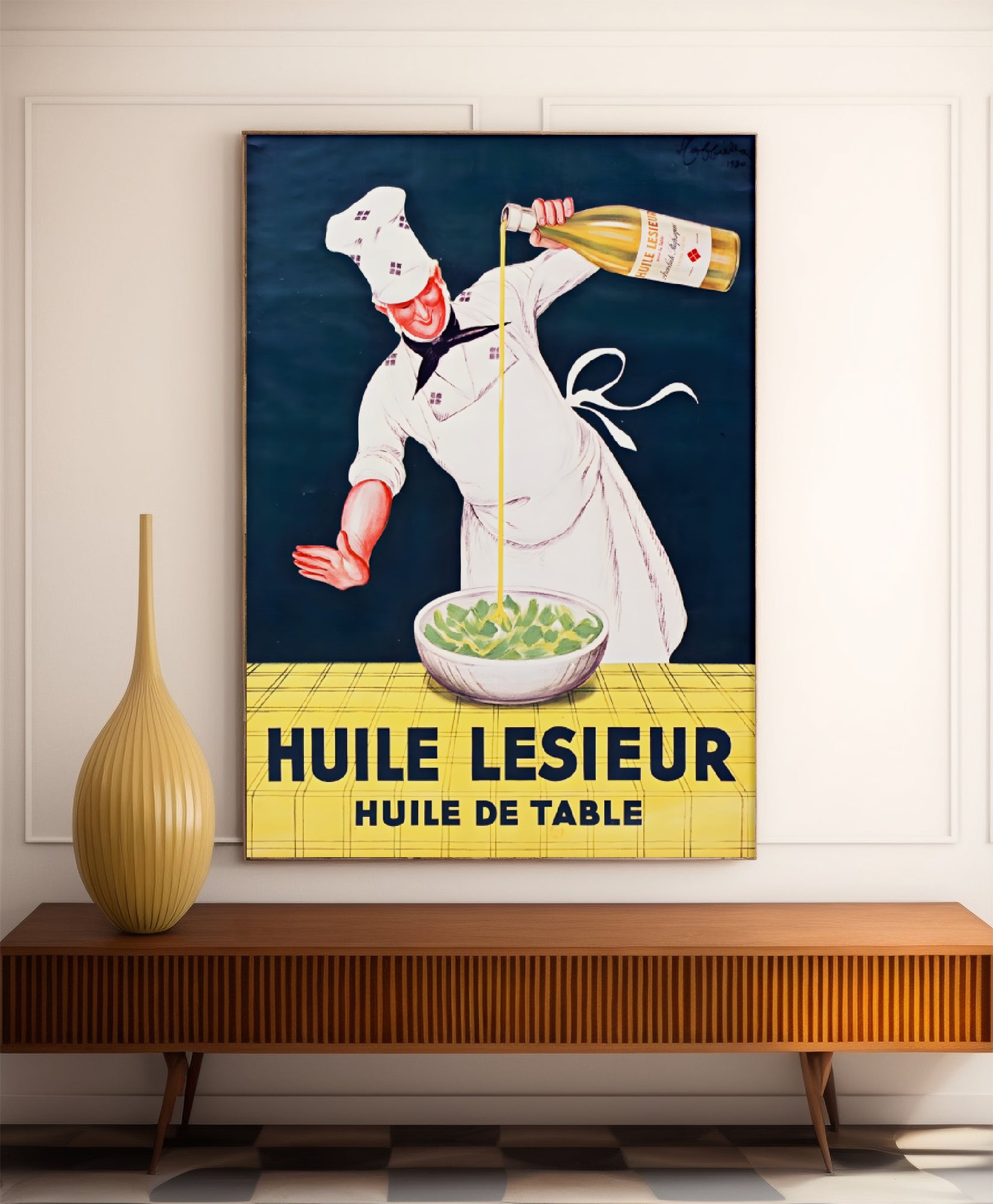 Affiche cuisine vintage "Huile Lesieur"- Leonetto Cappiello - Haute Définition - papier mat 230gr/m²