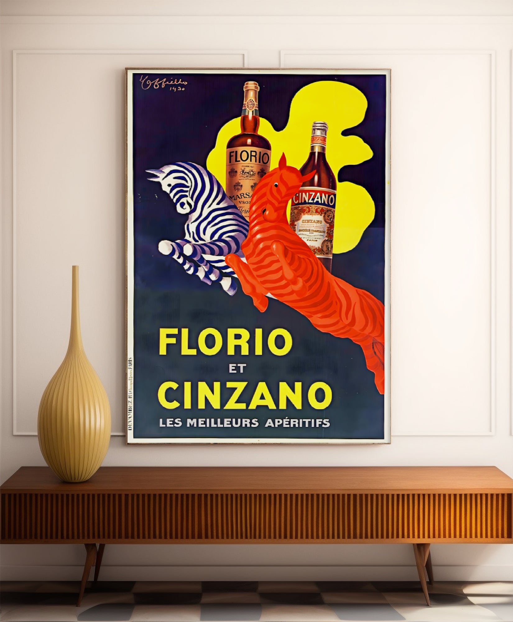 Affiche alcool vintage "Fioro et Cinzano" - Leonetto Cappiello - Haute Définition - papier mat 230gr/m2