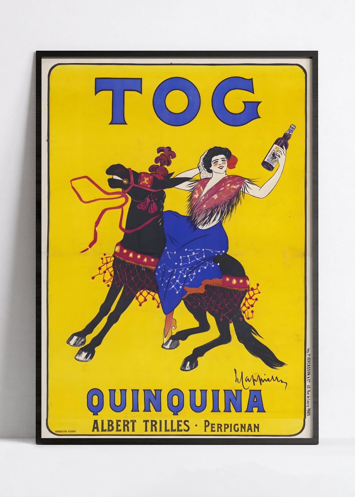 Affiche alcool vintage "Quinquina Tog" - Cappiello - Haute Définition - papier mat 230gr/m2