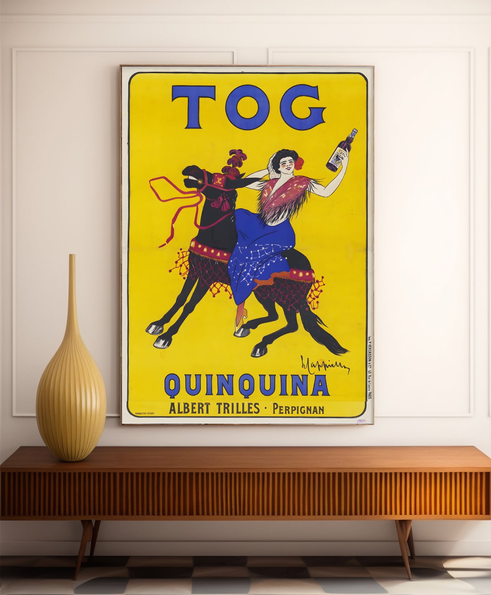 Affiche alcool vintage "Quinquina Tog" - Cappiello - Haute Définition - papier mat 230gr/m2