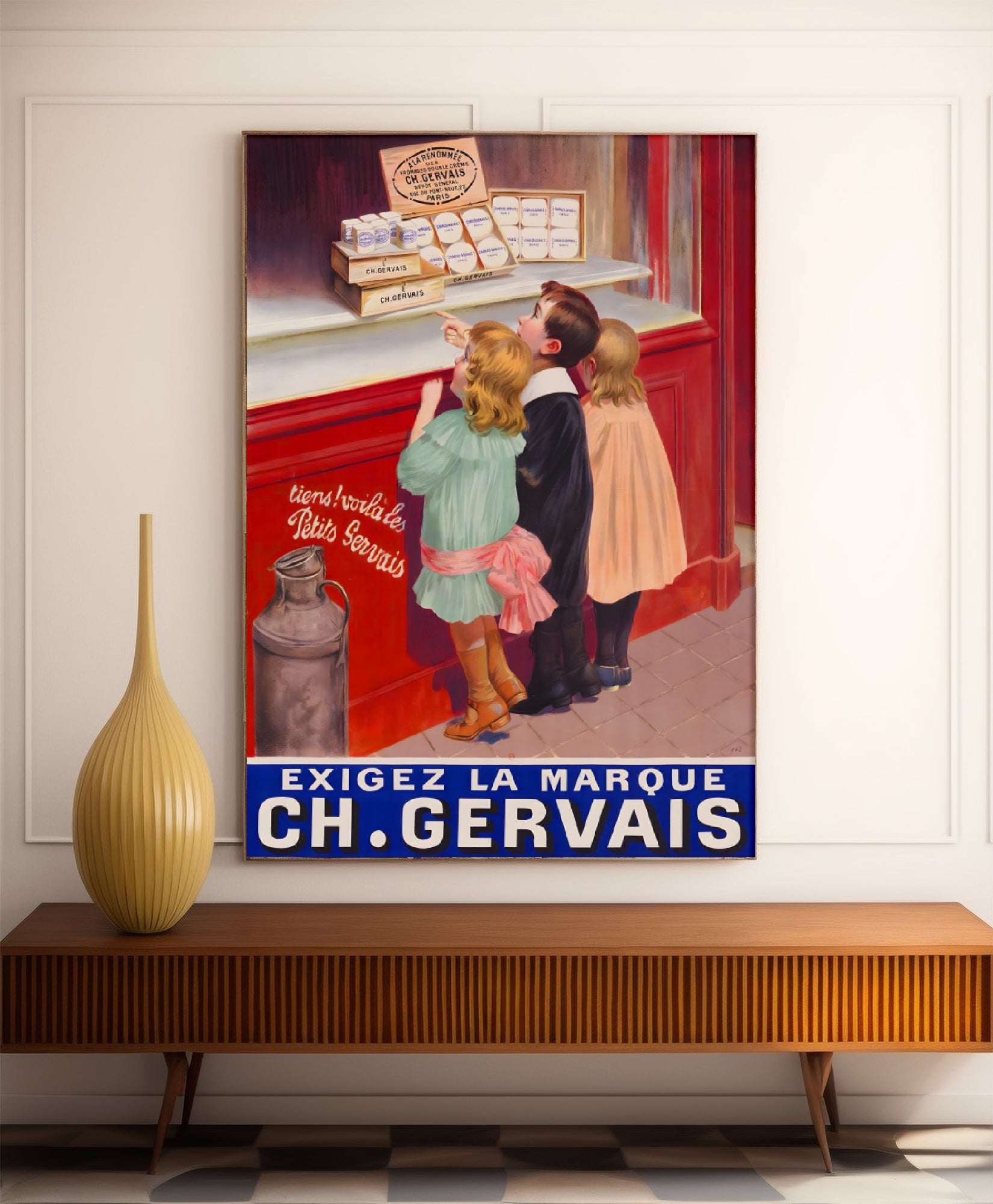 Affiche cuisine vintage "Ch. Gervais - Haute Définition - papier mat 230gr/m²