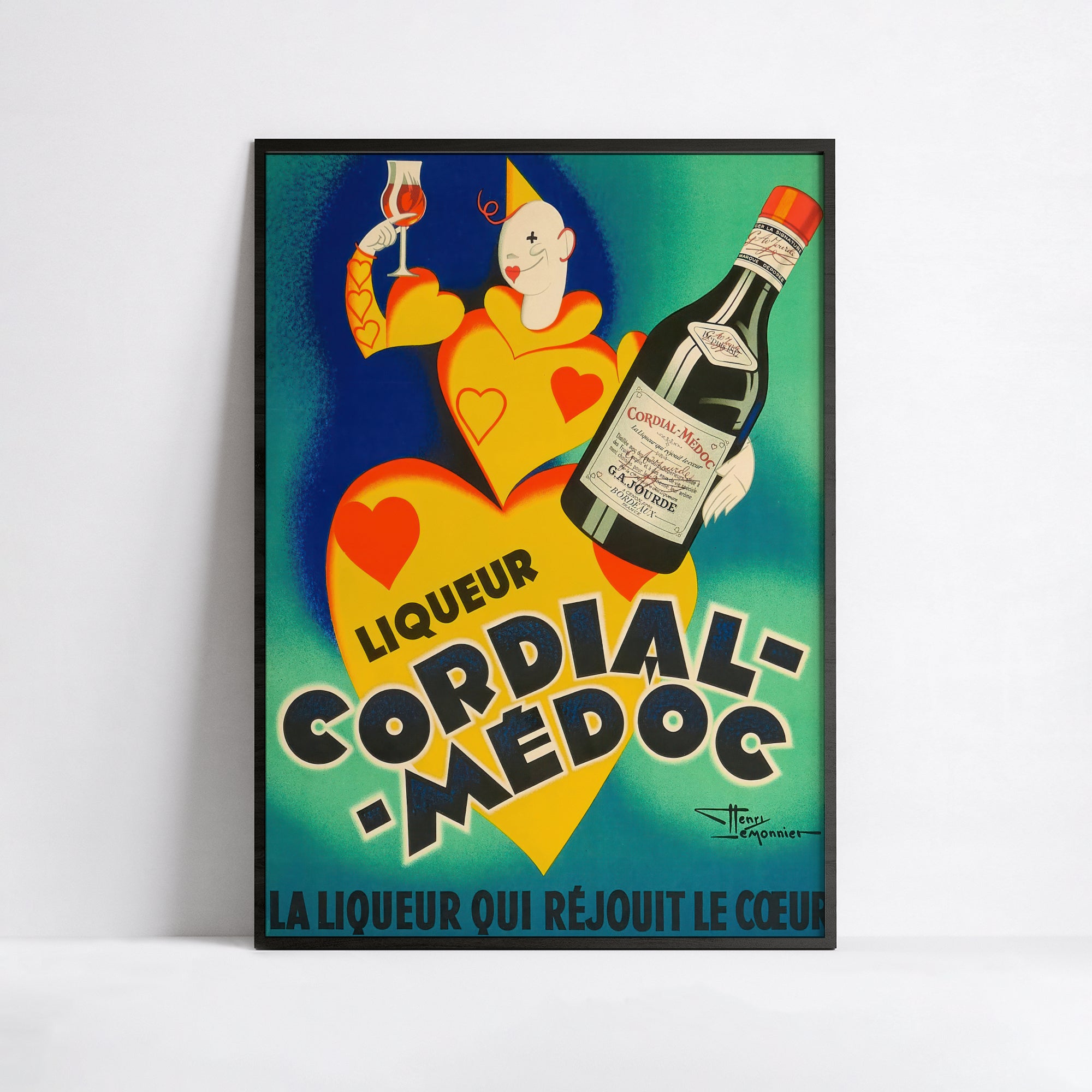 Affiche alcool vintage "Liqueur Cordial Medoc" - Henry Lemonnier - Haute Définition