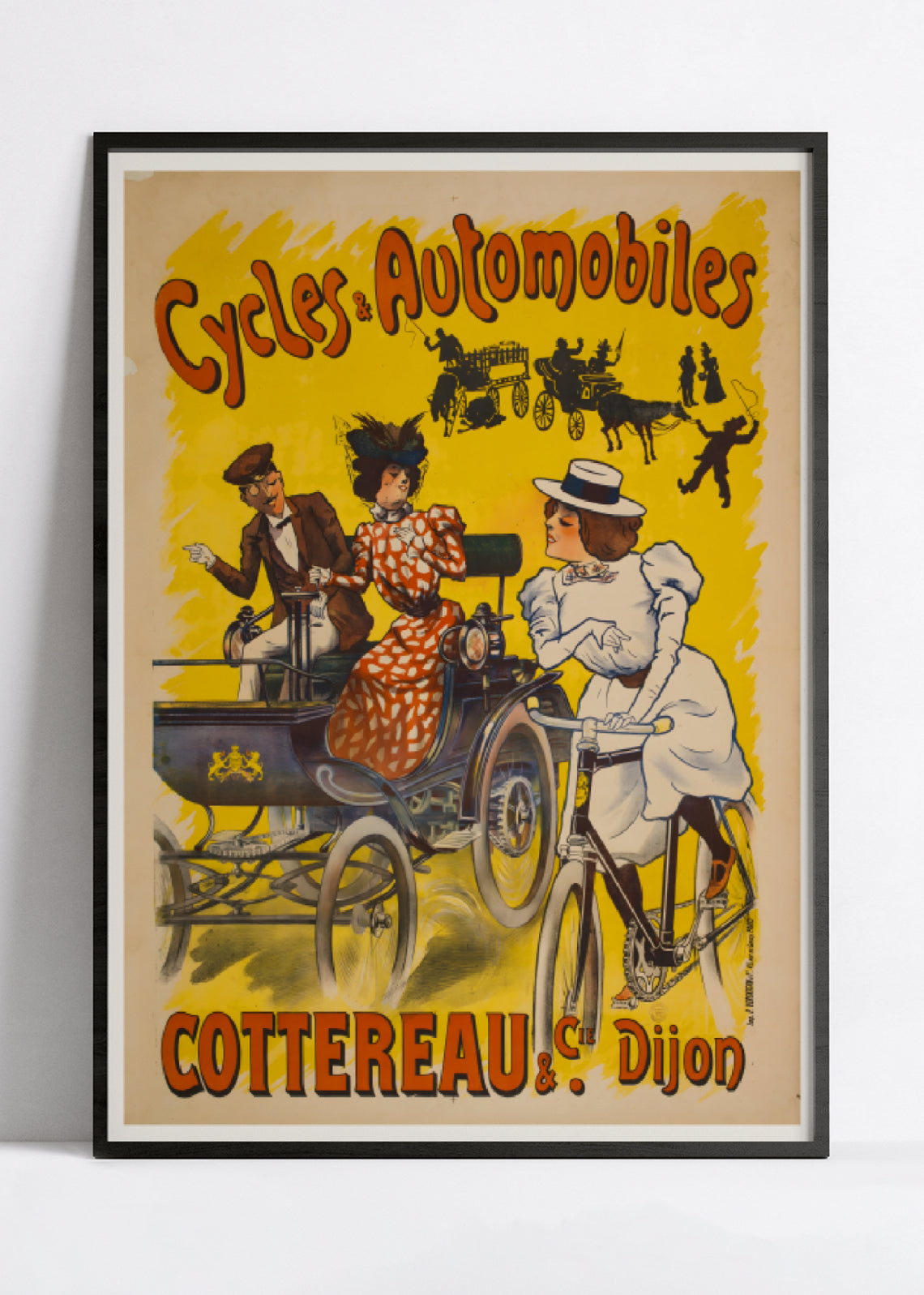 Affiche publicitaire vintage "Cycles et Automobiles Cottereau" - Haute Définition - papier mat 230gr/m²