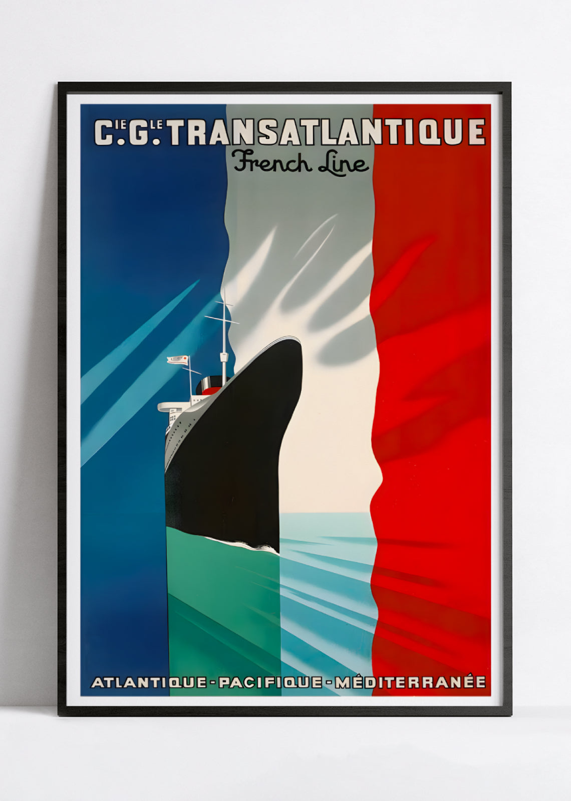 Affiche bateau vintage "French Line"  - Haute Définition - papier mat 230gr/m²