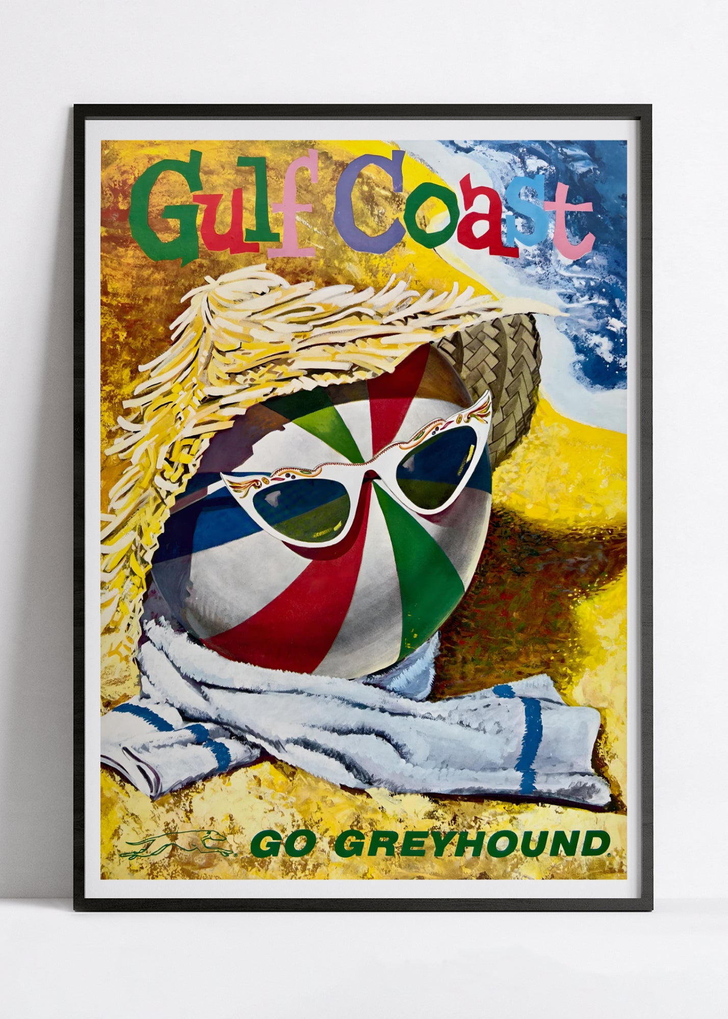 Affiche voyage vintage "Gulf Coast" - Greyhound - Haute Définition - papier mat 230gr/m²