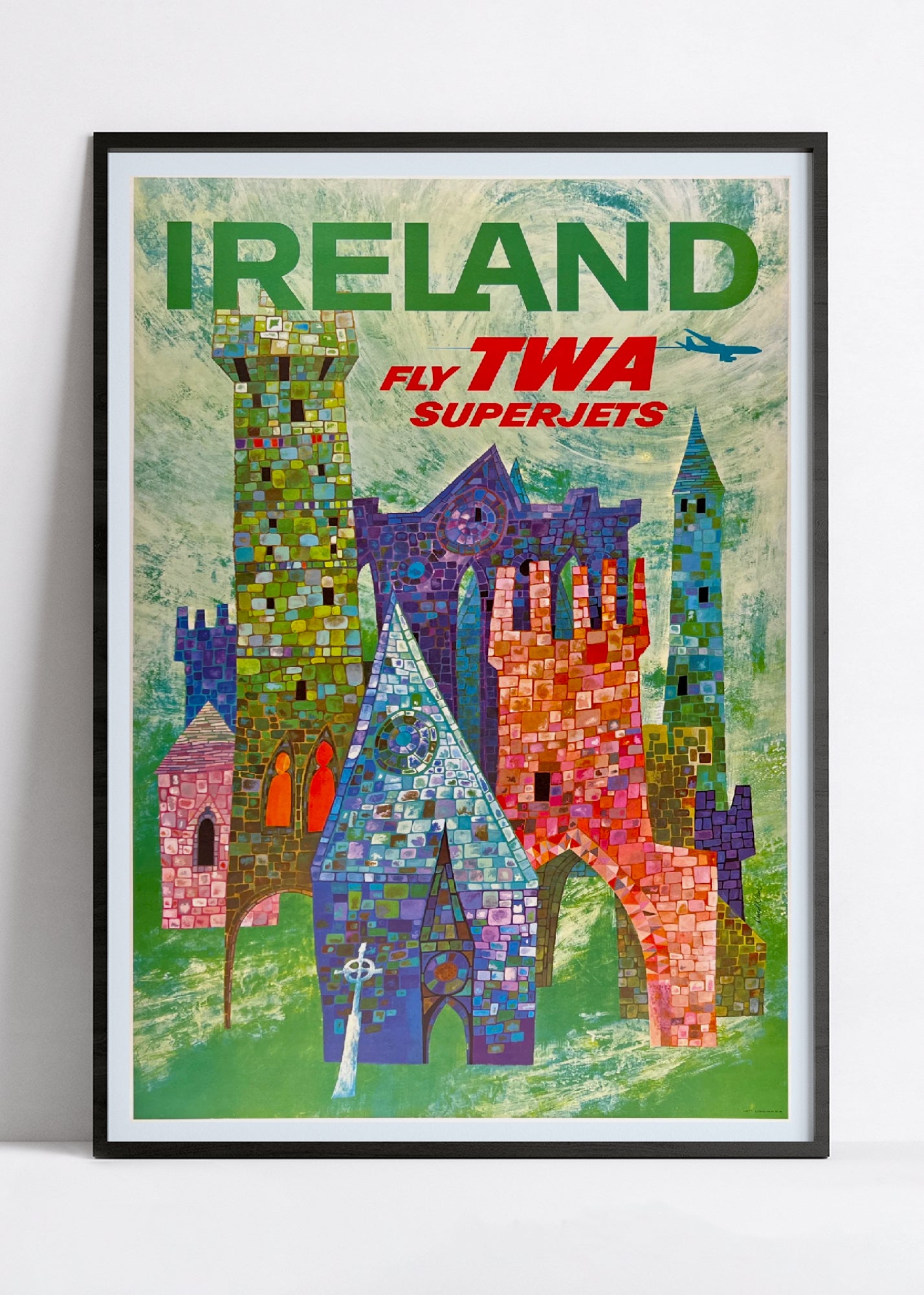 Affiche voyage vintage "Ireland" - TWA - Haute Définition - papier mat 230gr/m²