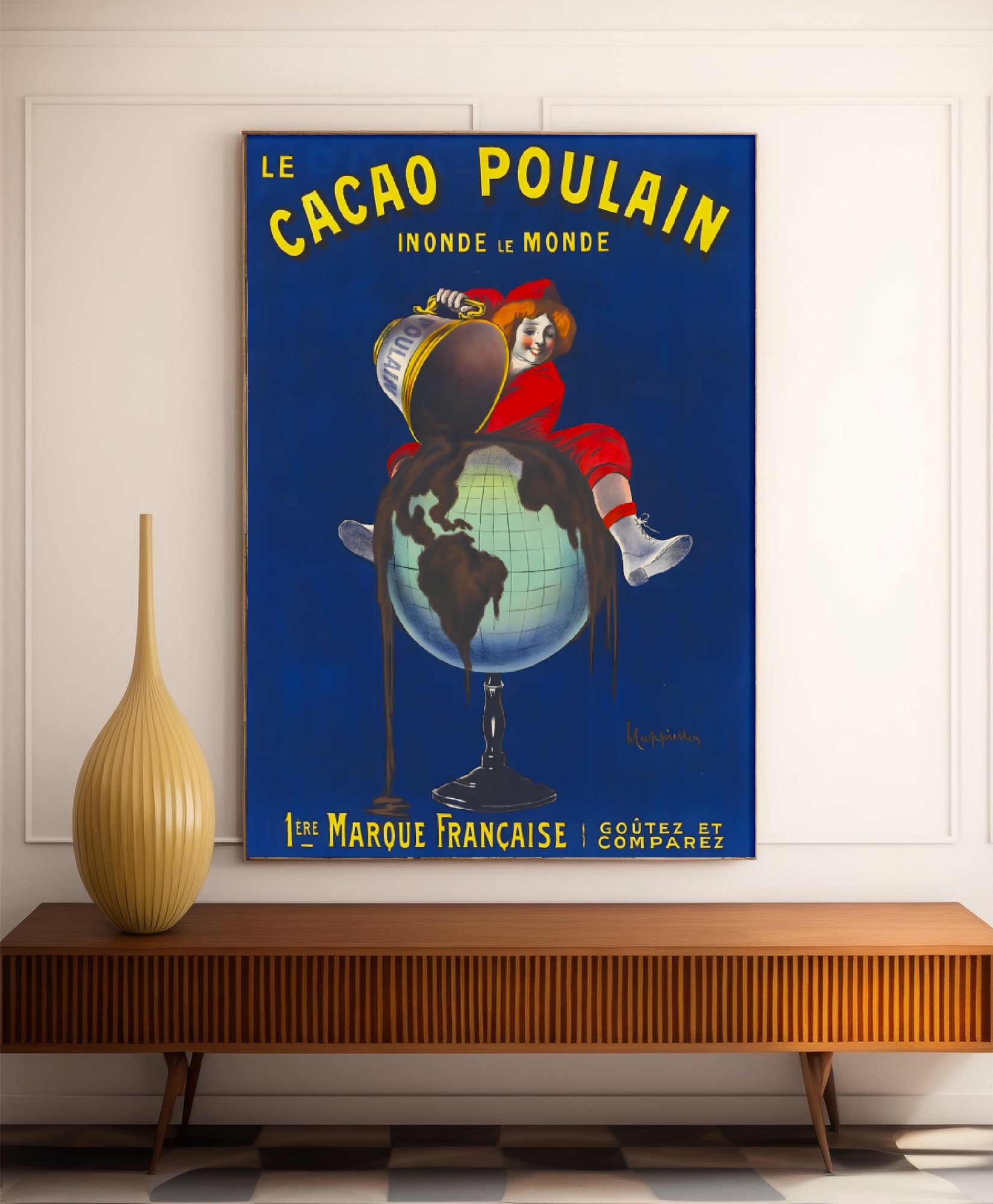 Affiche cuisine vintage "Cacao Poulain" - Leonetto Cappiello - Haute Définition - papier mat 230gr/m²