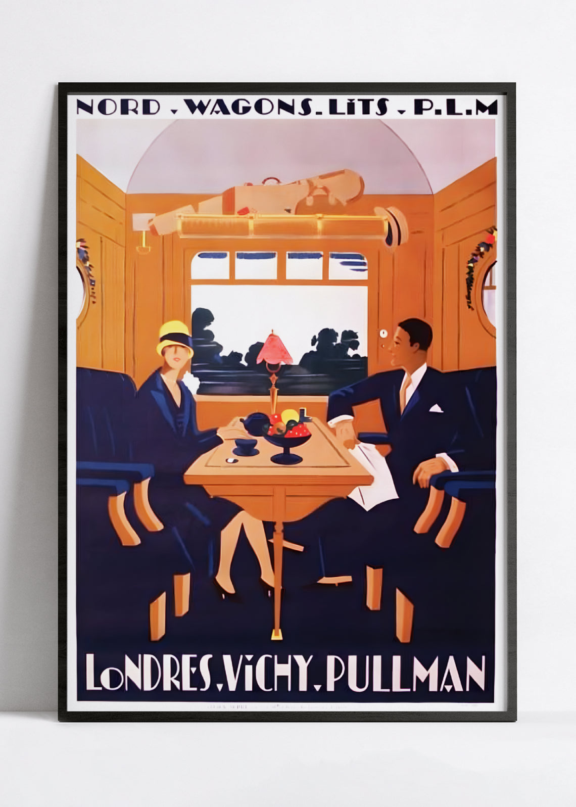 Affiche "Londres - Vichy - Pullman" vintage - Jean-Raoul Naurac - Haute Définition - papier mat 230gr/m2