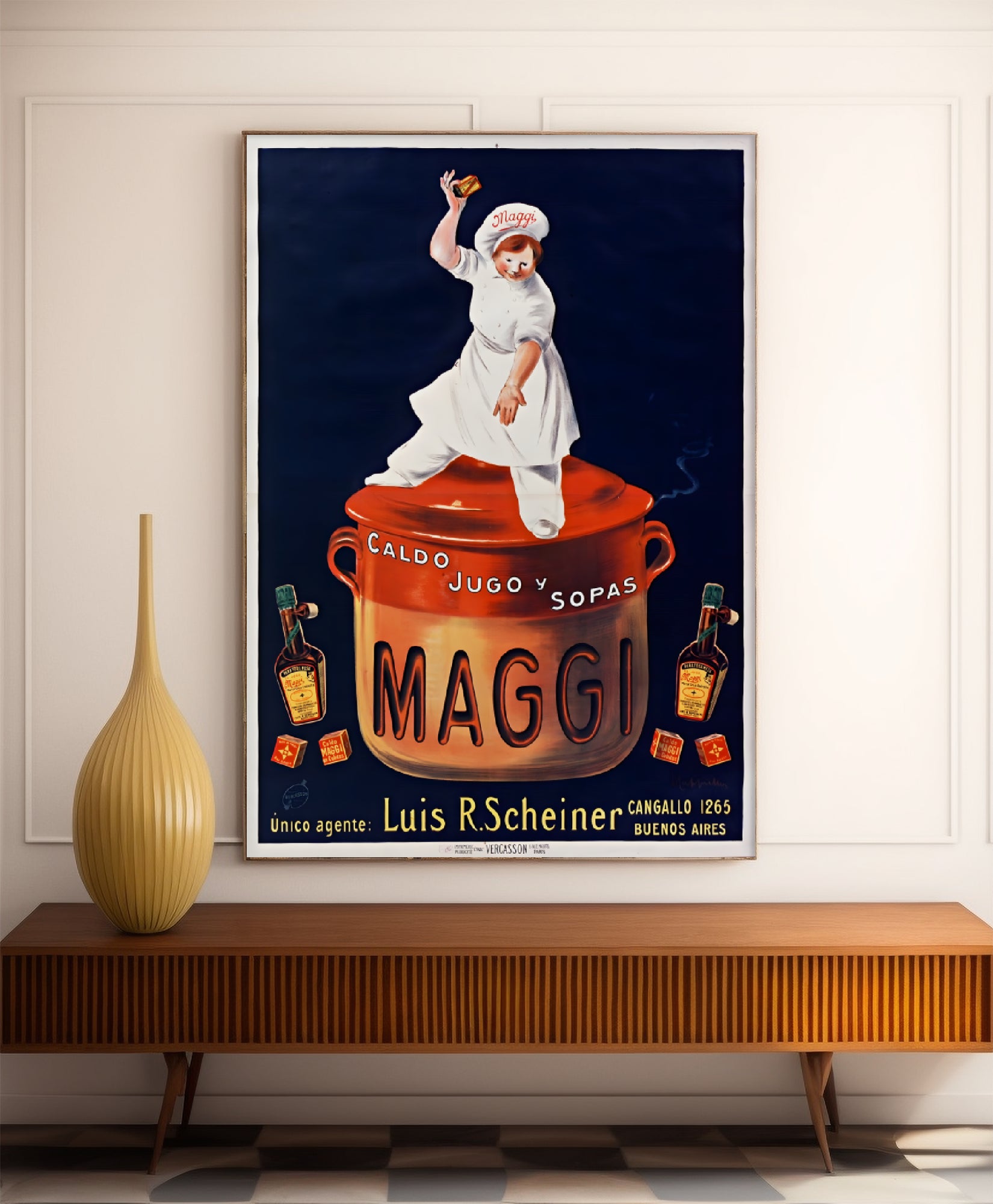 Affiche cuisine vintage "Cube Maggi" - Leonetto Cappiello - Haute Définition - papier mat 230gr/m²