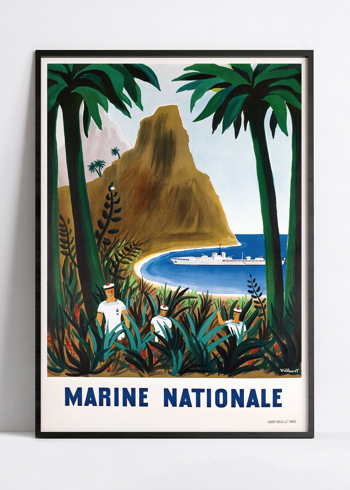 Affiche bateau vintage "Marine Nationale" - Haute Définition - papier mat 230gr/m²