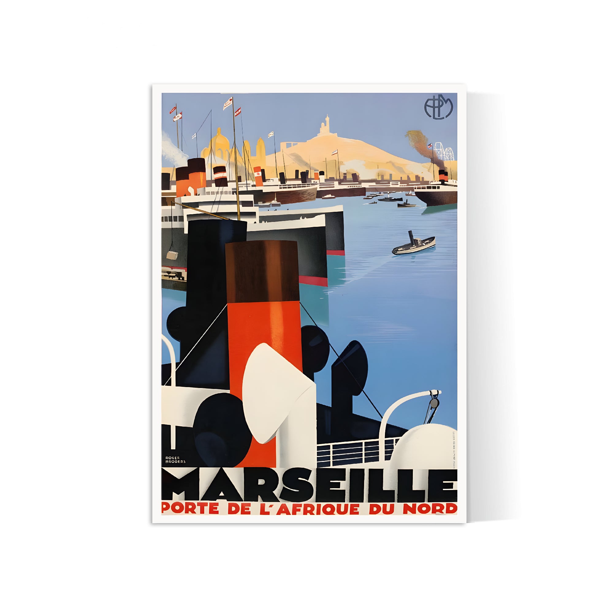 Affiche ville vintage "Marseille" - Roger Broders - Haute Définition - papier mat 230gr/m²