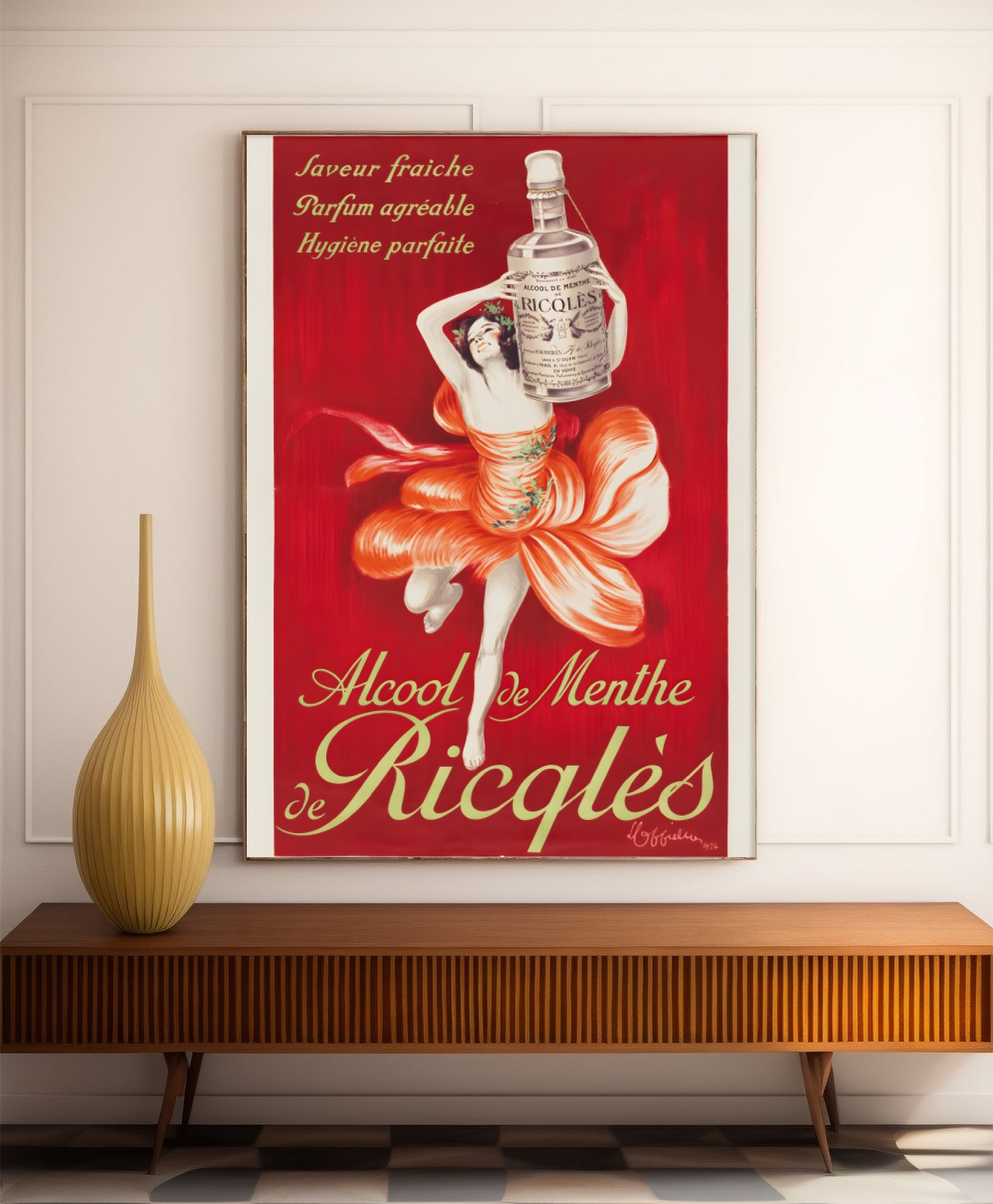 Affiche alcool vintage "Ricqlès" - Leonetto Cappiello - Haute Définition - papier mat 230gr/m2
