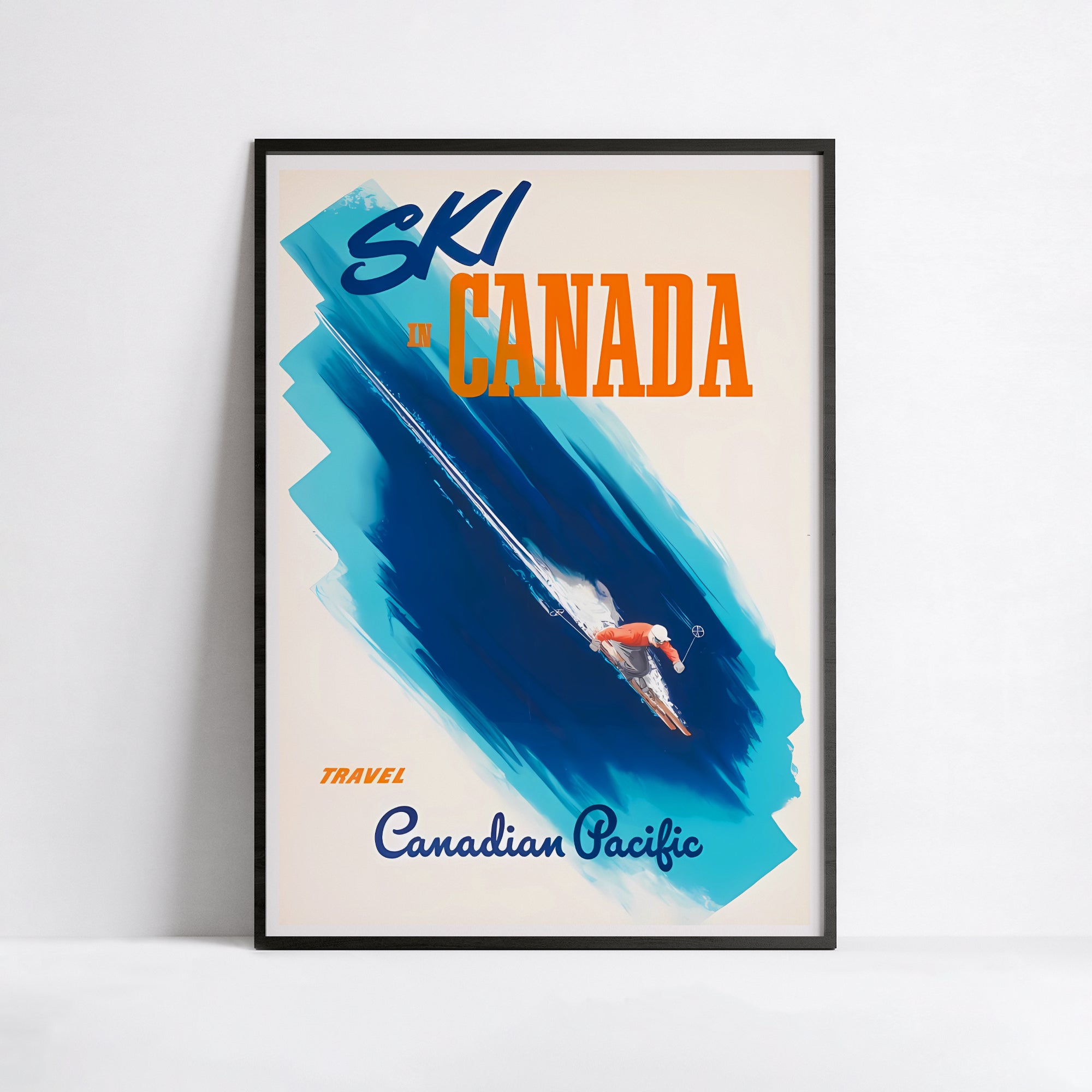 Affiche ski vintage "Ski in Canada" - Haute Définition - papier mat 230gr/m²