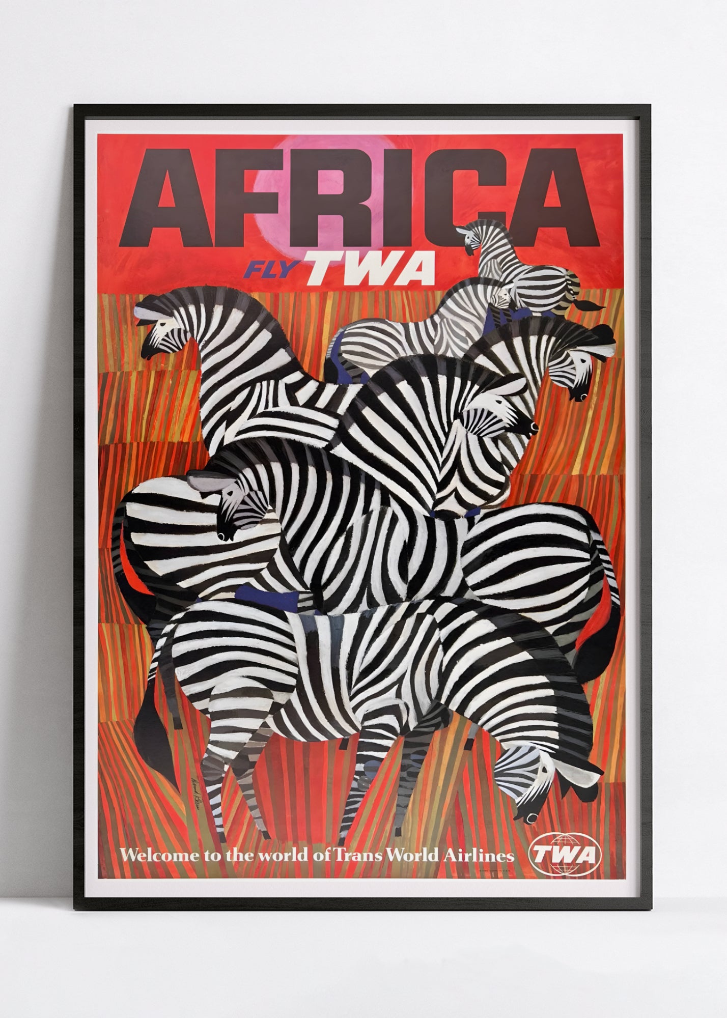 Affiche voyage vintage "Africa" - TWA - Haute Définition - papier mat 230gr/m²