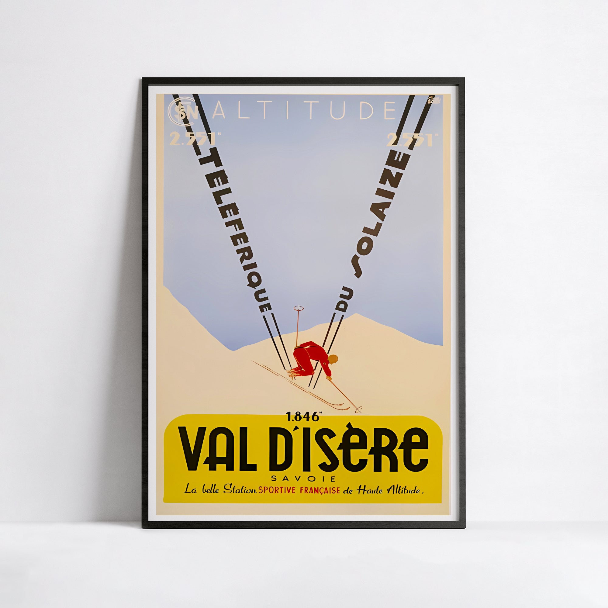 Affiche ski vintage "Val d'Isère" - Haute Définition - papier mat 230gr/m²