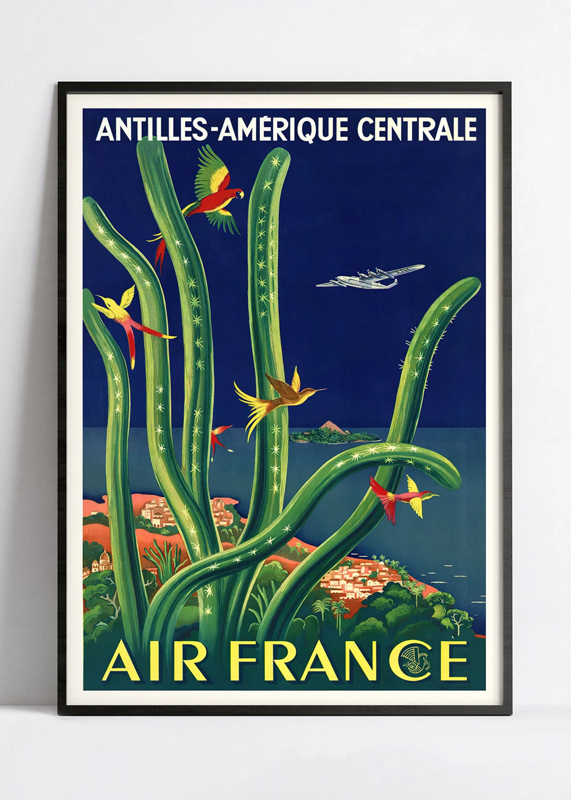 Affiche Air France "Antilles - Amérique centrale" - Lucien Boucher - Haute Définition - papier mat 230gr/m2