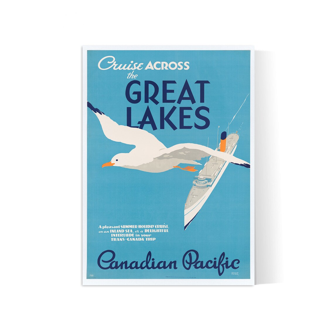 Affiche bateau vintage "Great Lakes" - Canadian Pacific - Haute Définition - papier mat 230gr/m²