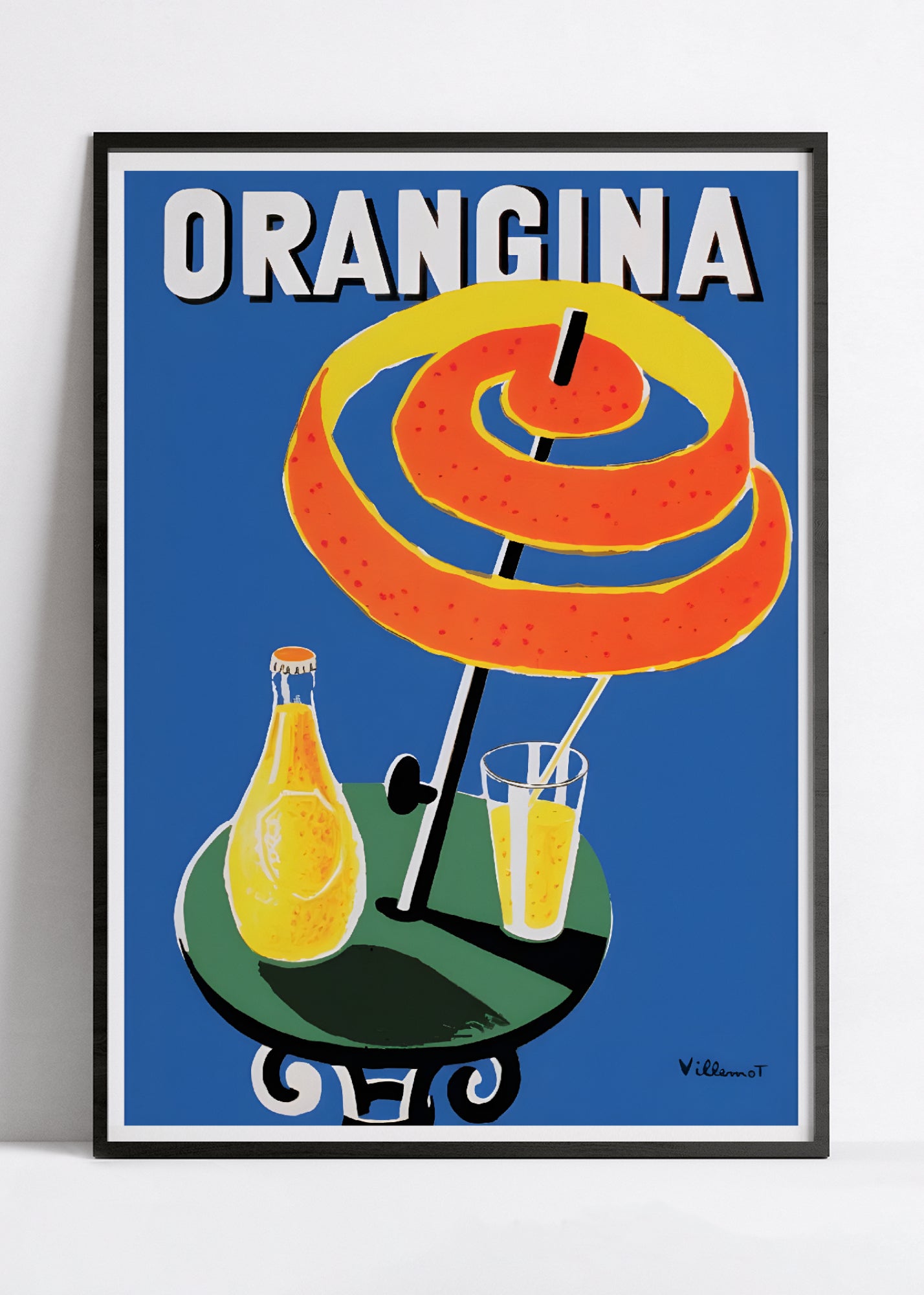 Affiche Orangina "Terrase et Parasol " - Villemot - Haute Définition - papier mat 230gr/m²