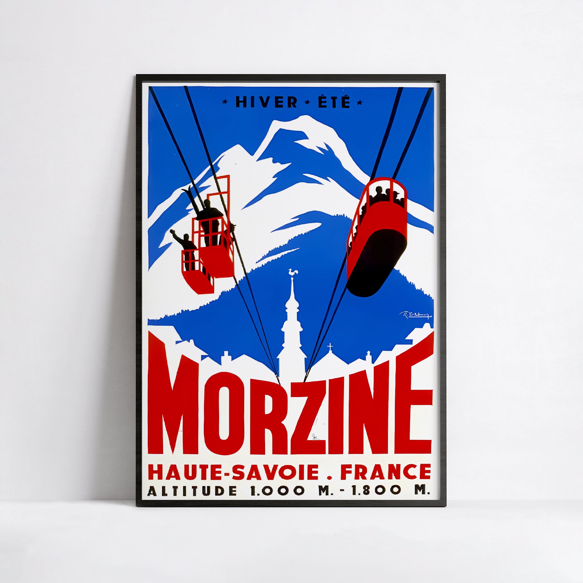 Affiche ski vintage "Morzine" - Haute Définition - papier mat 230gr/m²