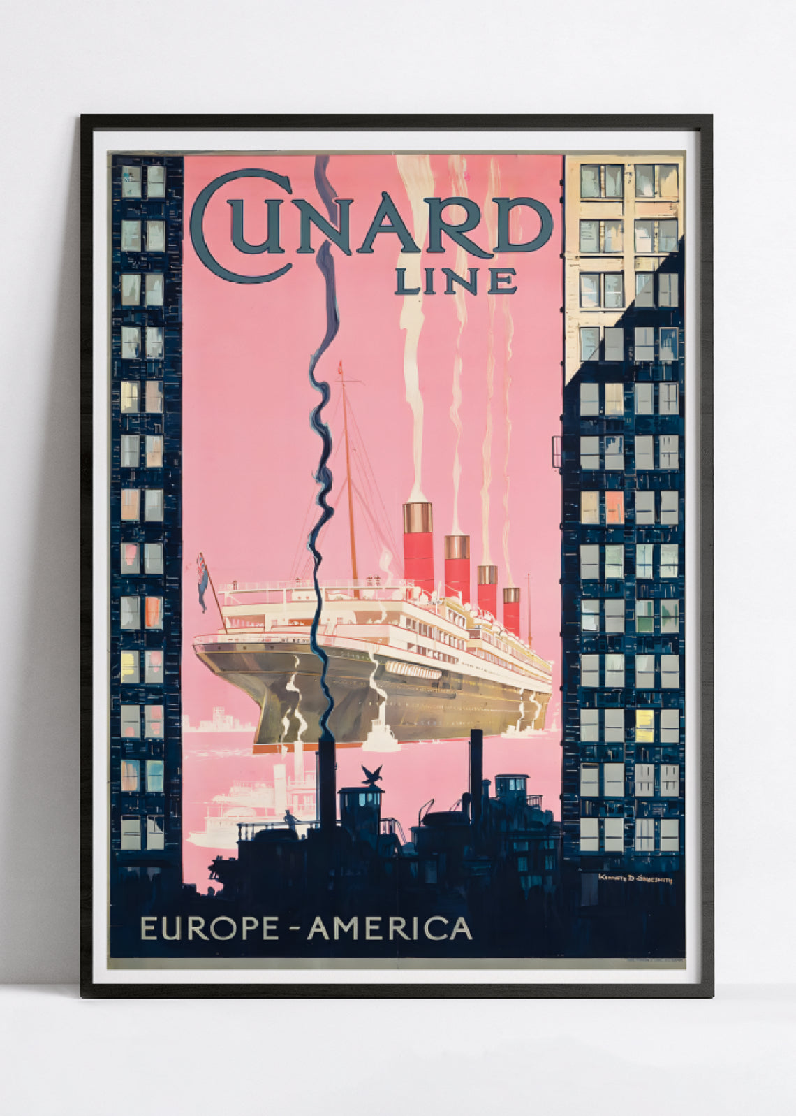 Affiche bateau vintage "Cunard Line" - Kenneth Shoesmith - Haute Définition - papier mat 230gr/m²
