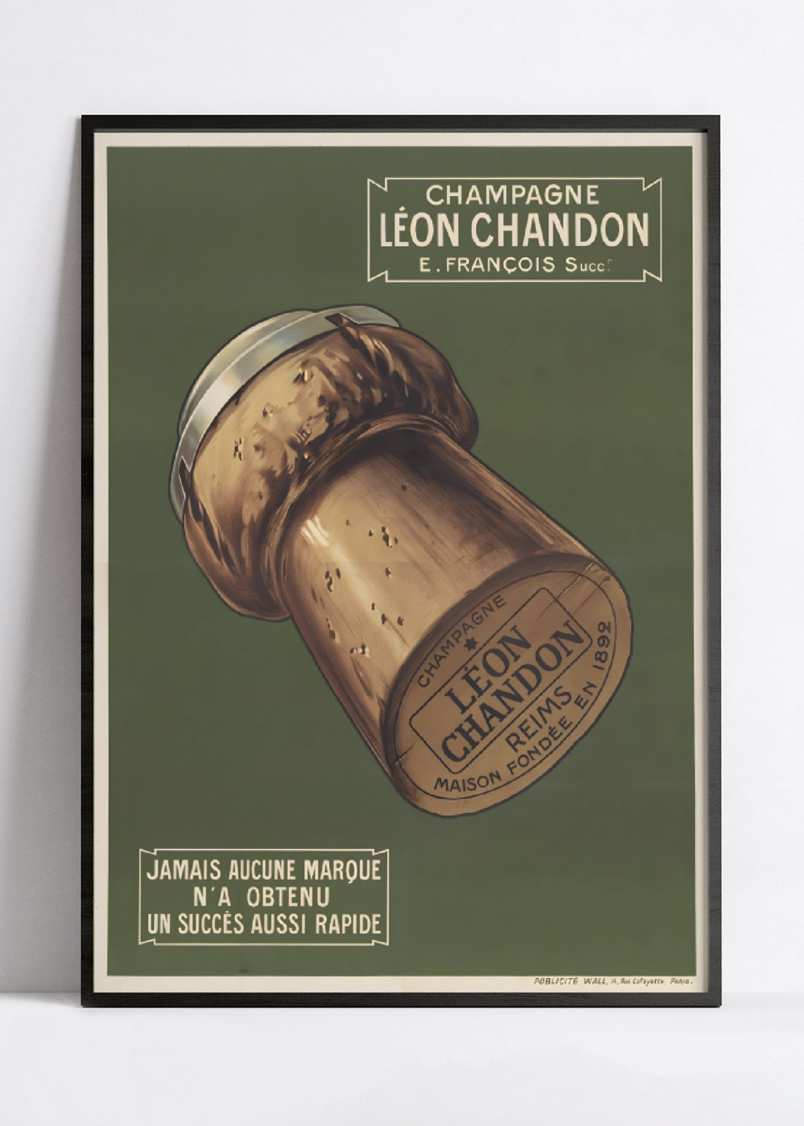 Affiche alcool vintage champagne "Léon Chandon" - Haute Définition - papier mat 230gr/m2