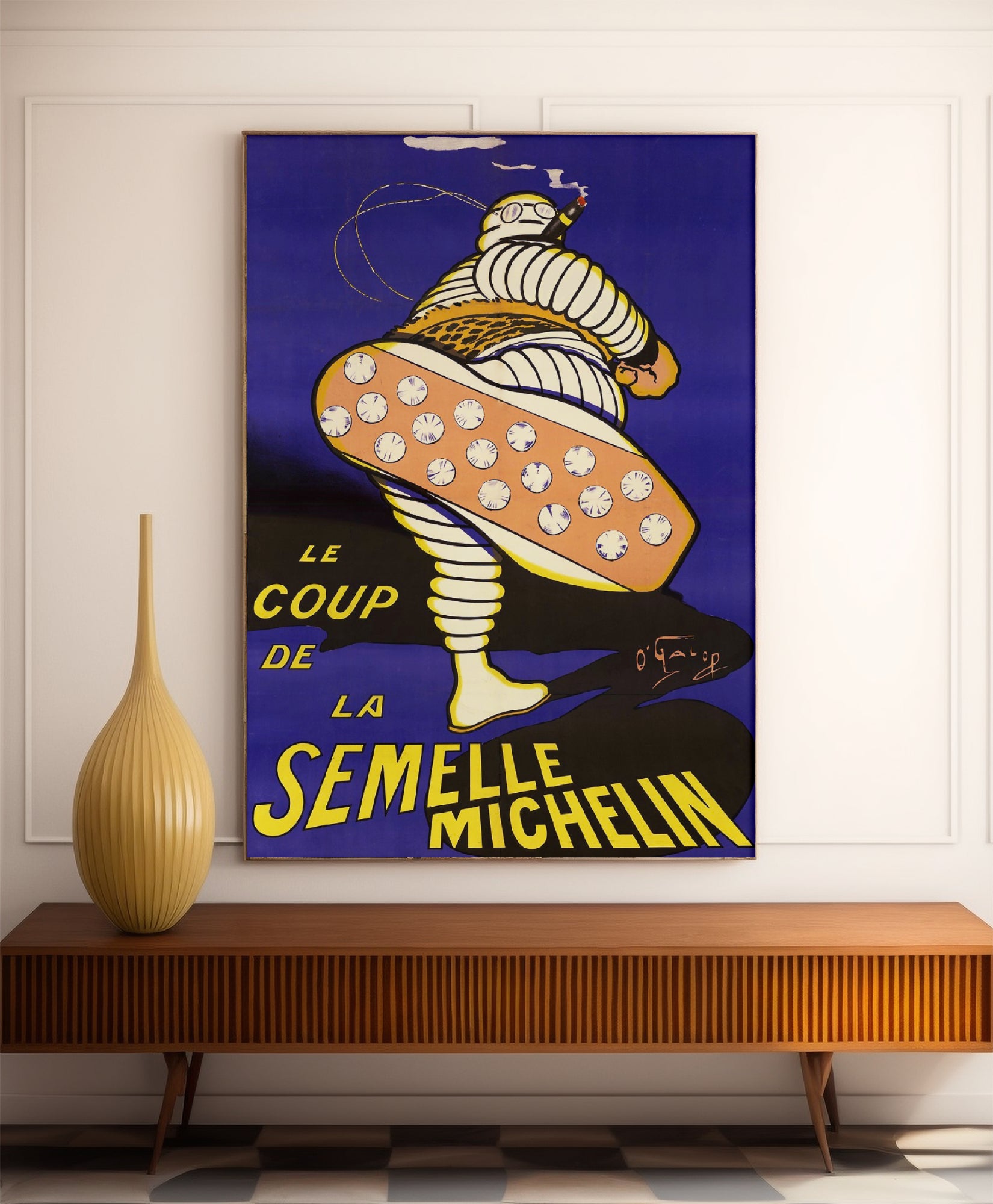Affiche publicitaire vintage "Semelle Michelin" - O'Galop - Haute Définition - papier mat 230gr/m²