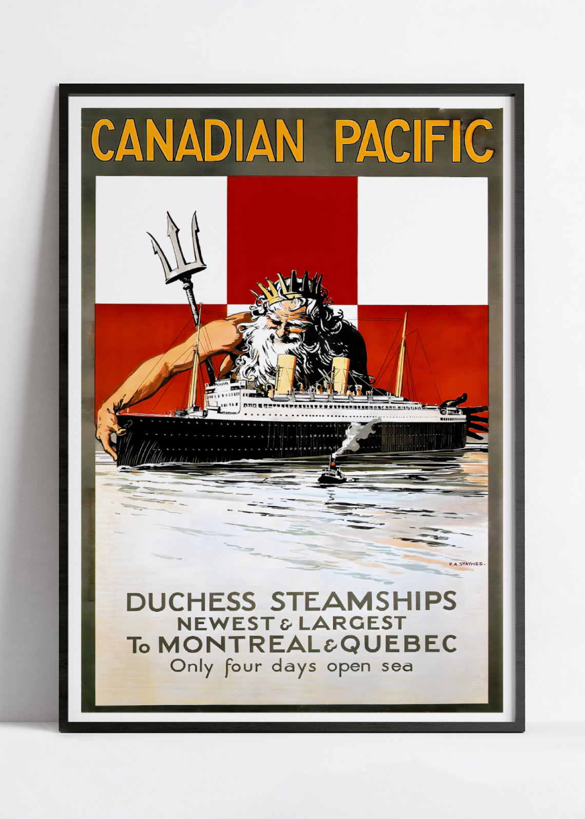 Affiche publicitaire bateau vintage "Canadian Pacific : Neptune protection" - Haute Définition - papier mat 230gr/m²