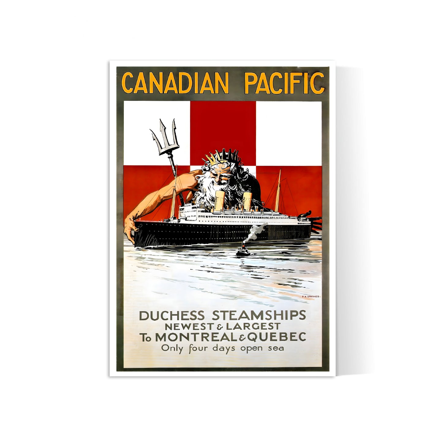 Affiche publicitaire bateau vintage "Canadian Pacific : Neptune protection" - Haute Définition - papier mat 230gr/m²