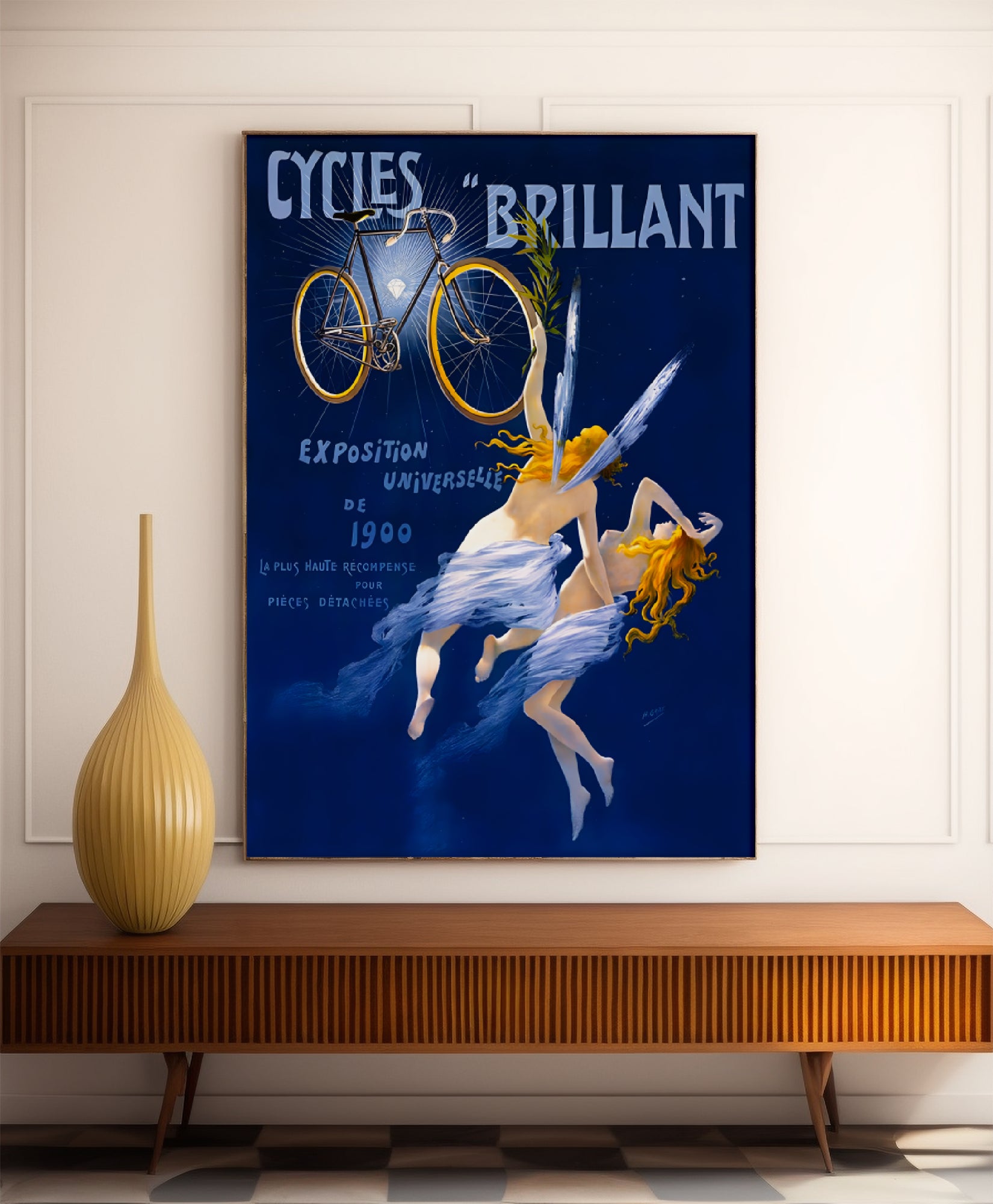 Affiche velo vintage "Cycles Brillant - Henry Gray - Haute Définition - papier mat 230gr/m²
