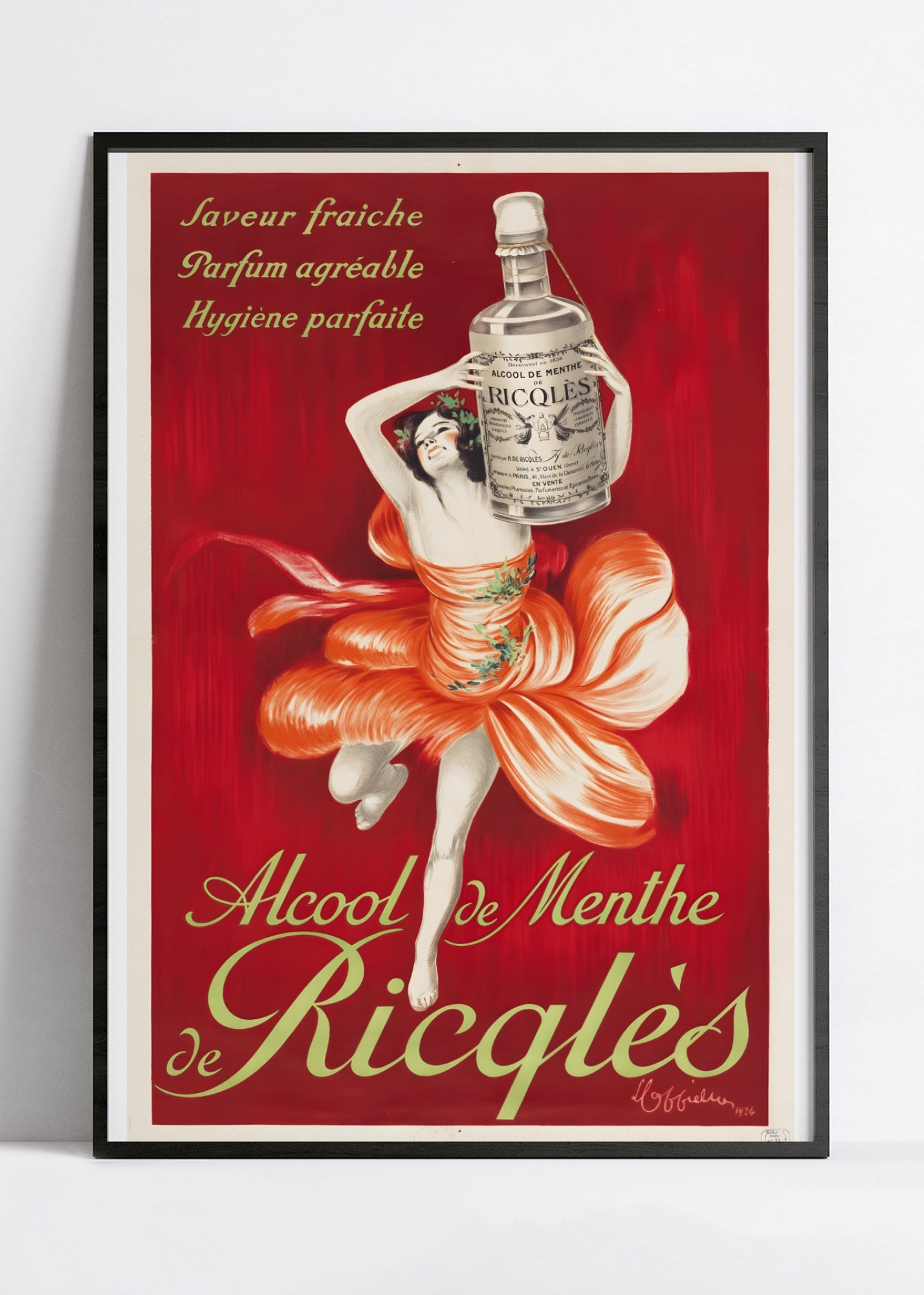Affiche alcool vintage "Ricqlès" - Leonetto Cappiello - Haute Définition - papier mat 230gr/m2