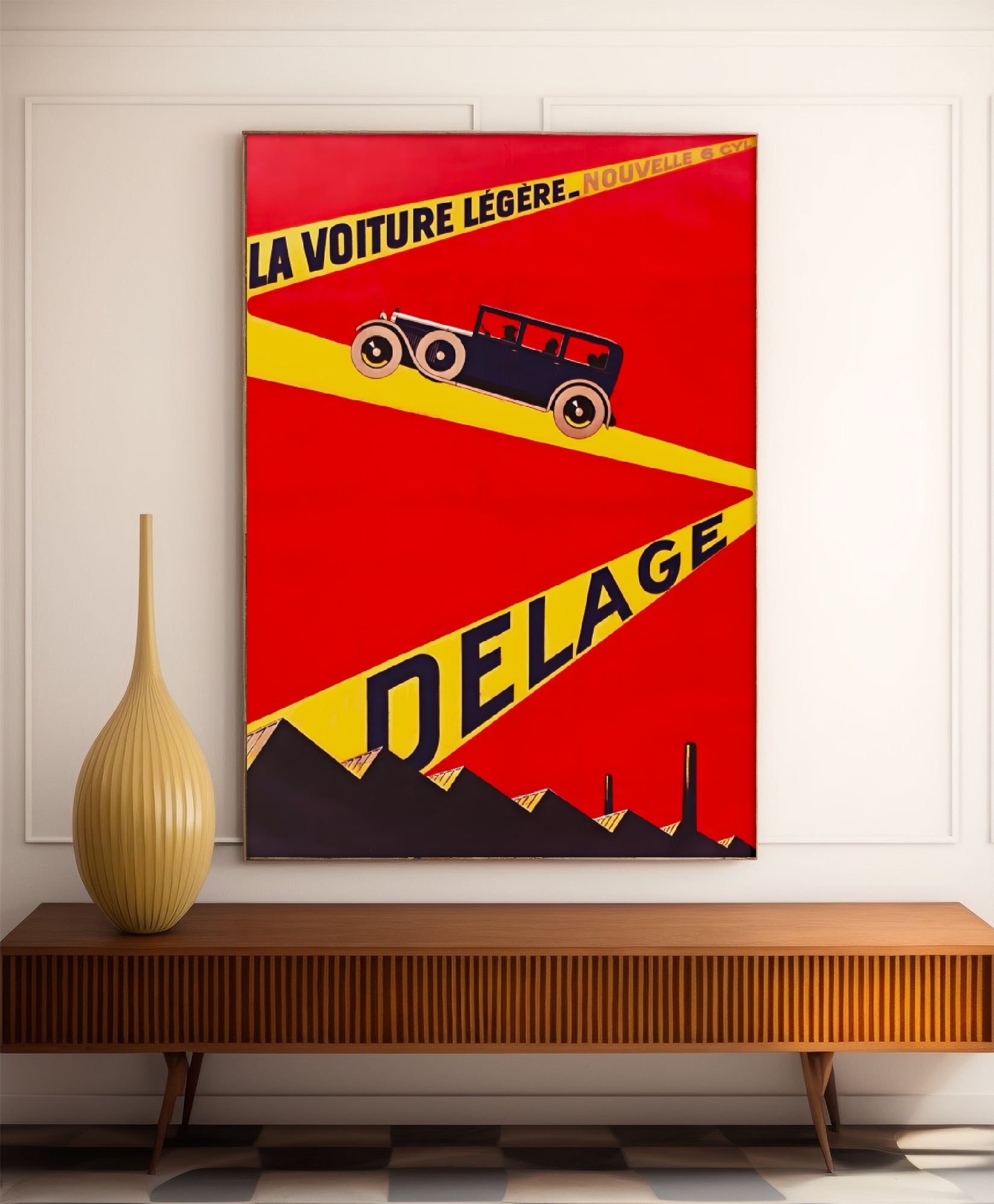 Affiche voiture vintage "Delage" - Haute Définition - papier mat 230gr/m²