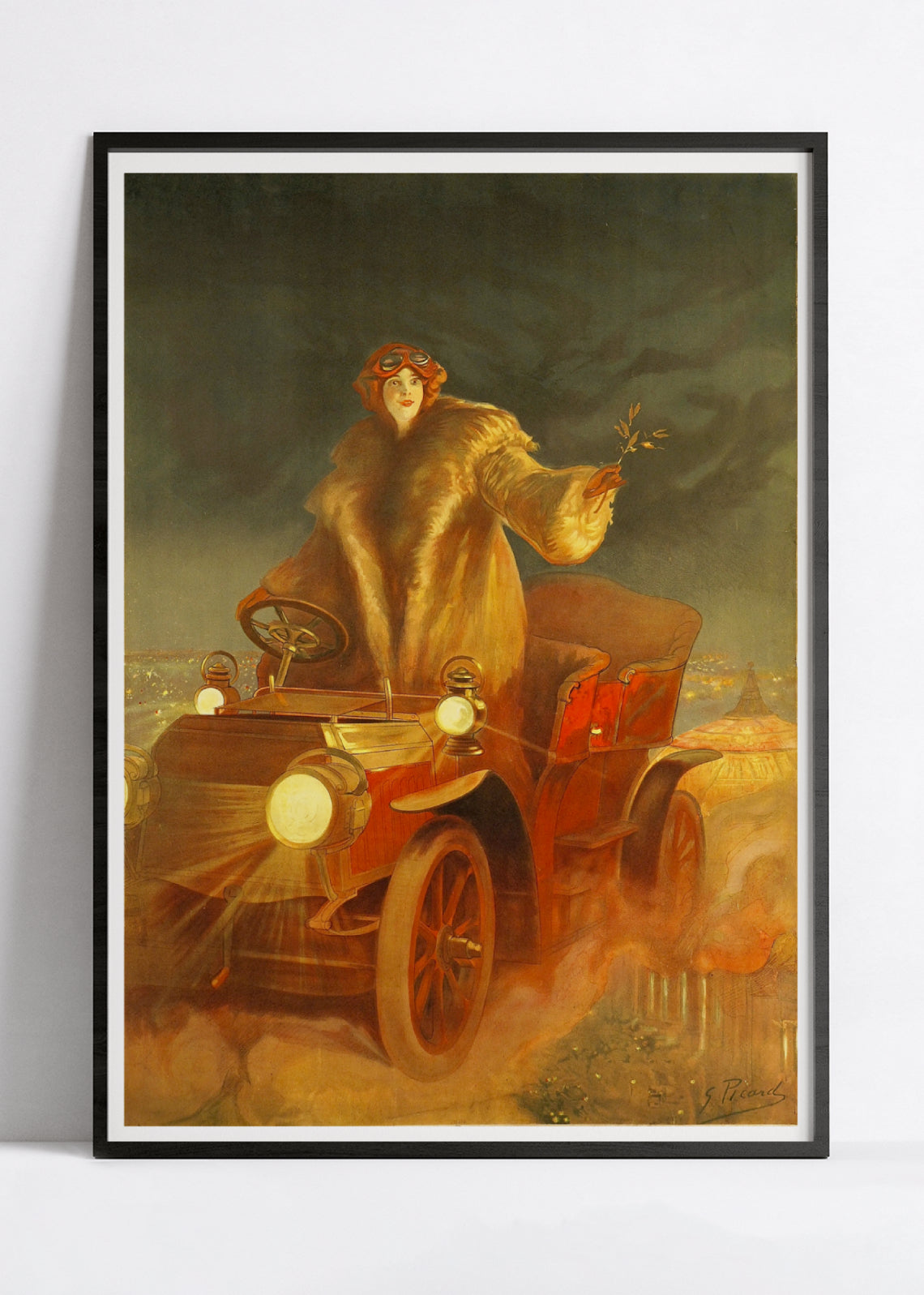 Affiche voiture vintage " Vol au dessus du Grand Palais" - Haute Définition - papier mat 230gr/m²