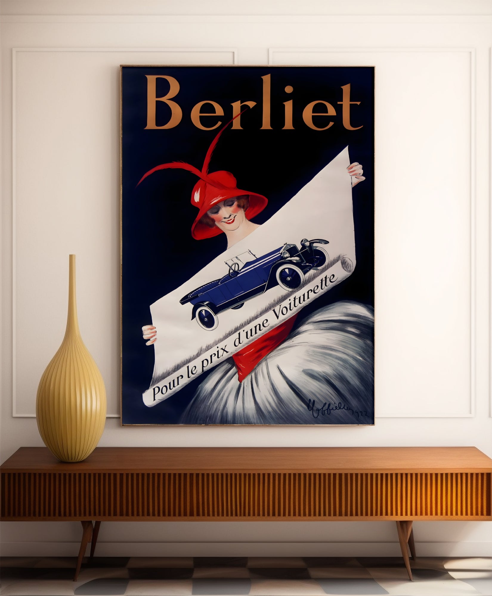 Affiche voiture vintage "Automobile Berliet" - Leonetto Cappiello - Haute Définition - papier mat 230gr/m²