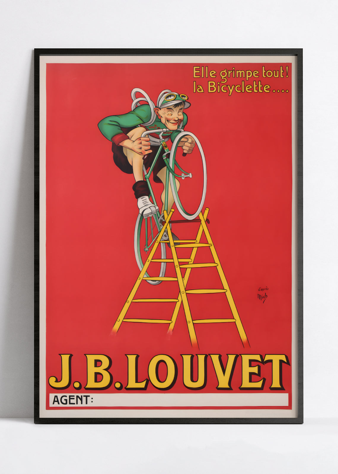 Affiche velo vintage "J.B. Louvet" - Mich - Haute Définition - papier mat 230gr/m²