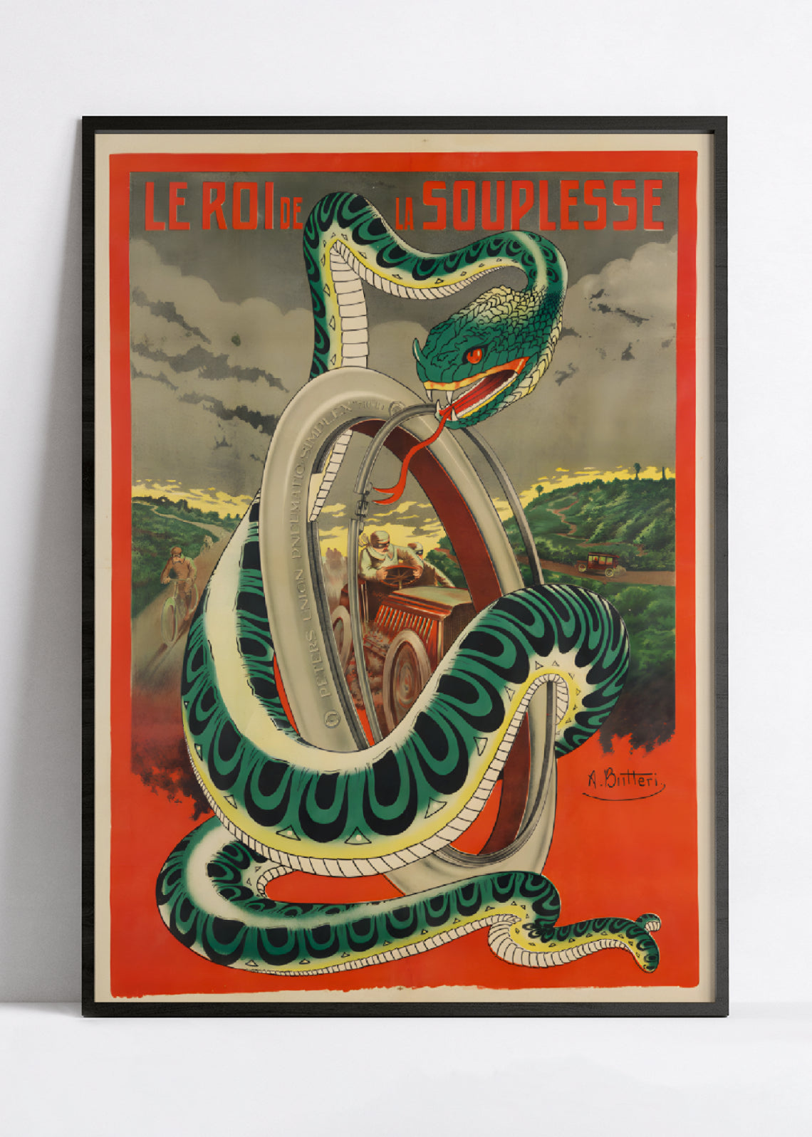 Affiche velo vintage "Le roi de la souplesse" - Achille Butteri - Haute Définition - papier mat 230gr/m²
