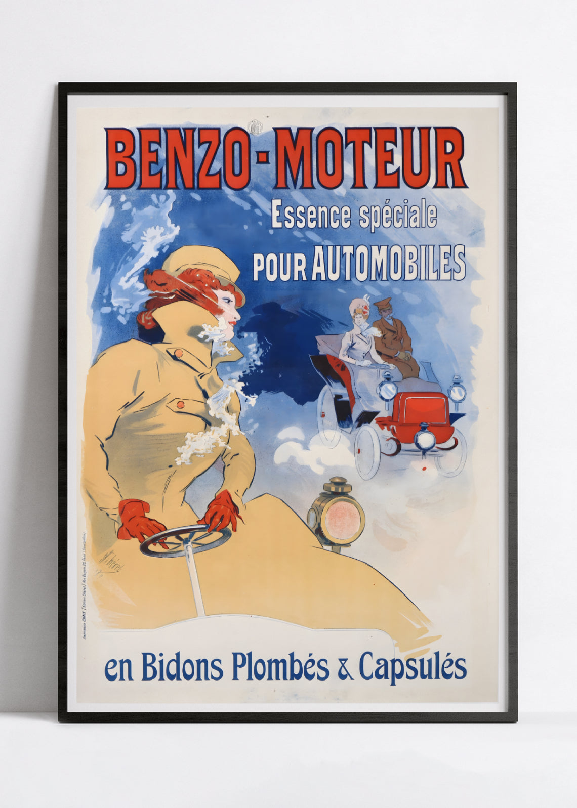 Affiche publicitaire vintage "Benzo Moteur" - Jules Cheret - Haute Définition - papier mat 230gr/m²